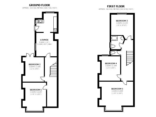 5 bed terraced house to rent in Monks Road, Exeter - Property floorplan