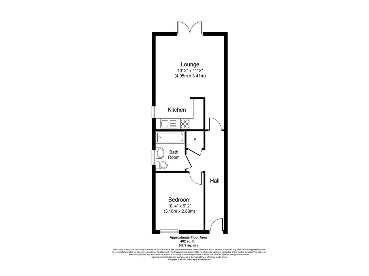 1 bed flat to rent in Old Tiverton Road, Exeter - Property floorplan