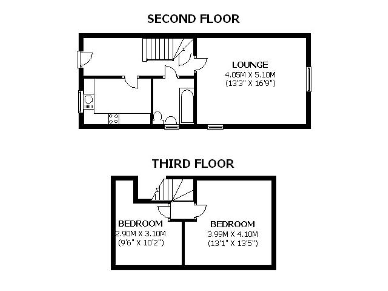 2 bed flat to rent in Old Tiverton Road, Exeter - Property floorplan