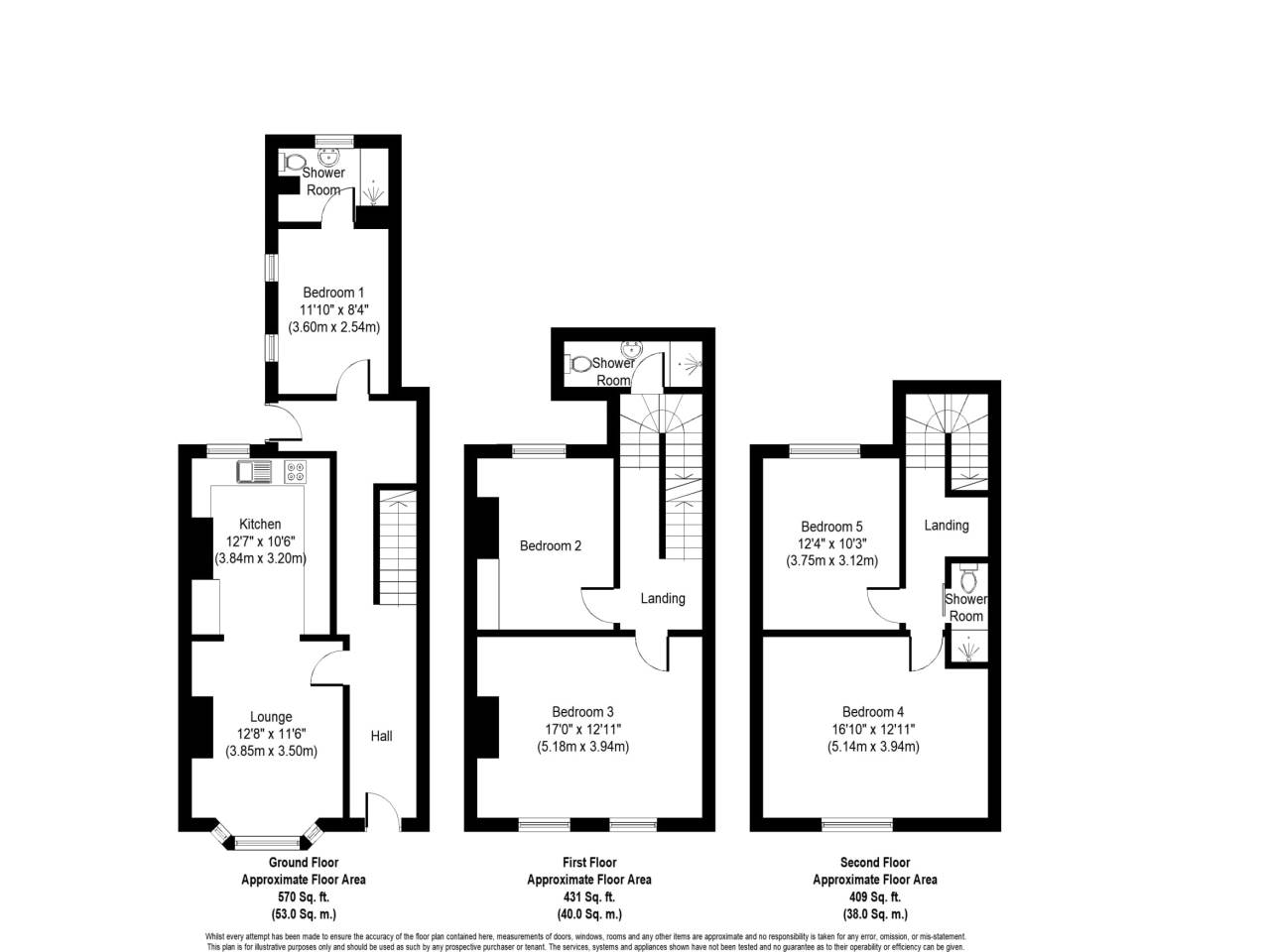 5 bed terraced house to rent in Old Tiverton Road, Exeter - Property floorplan