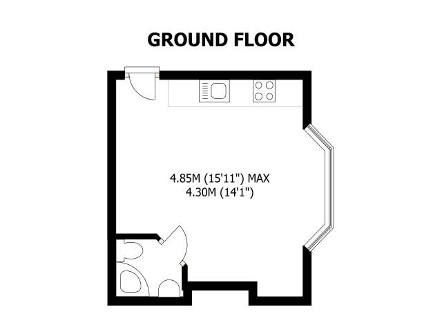 1 bed studio flat to rent in Powderham Crescent, Exeter - Property floorplan