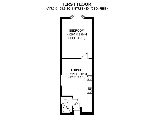1 bed flat to rent in Powderham Crescent - Property floorplan