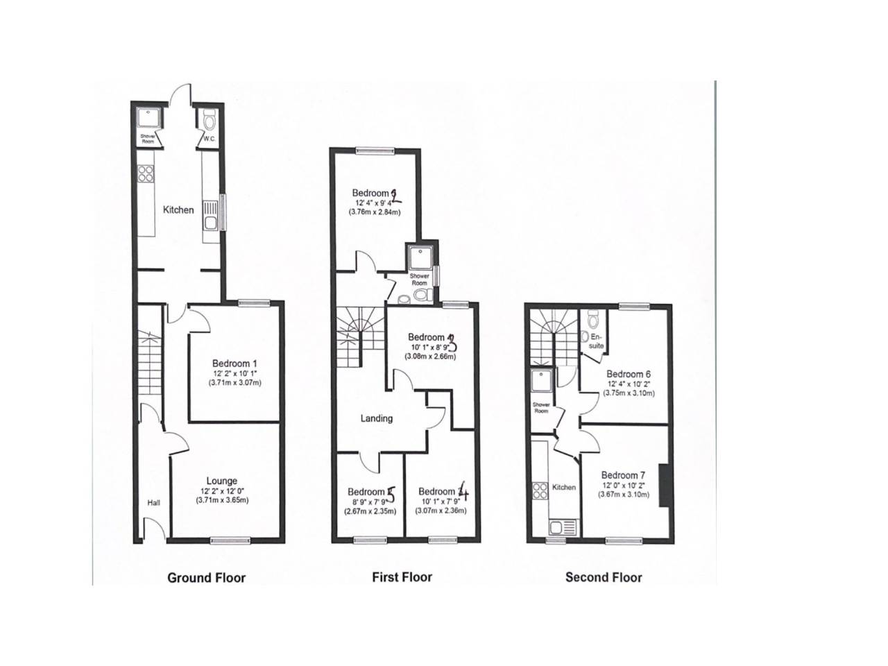 7 bed terraced house to rent in Springfield Road, Exeter - Property floorplan