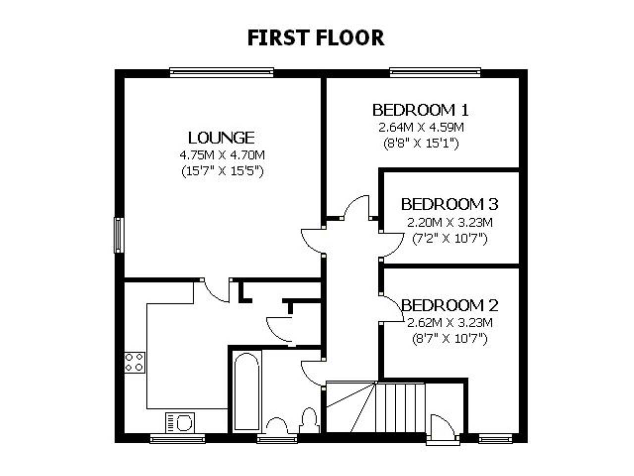 2 bed flat to rent in Sylvania Drive, Exeter - Property floorplan