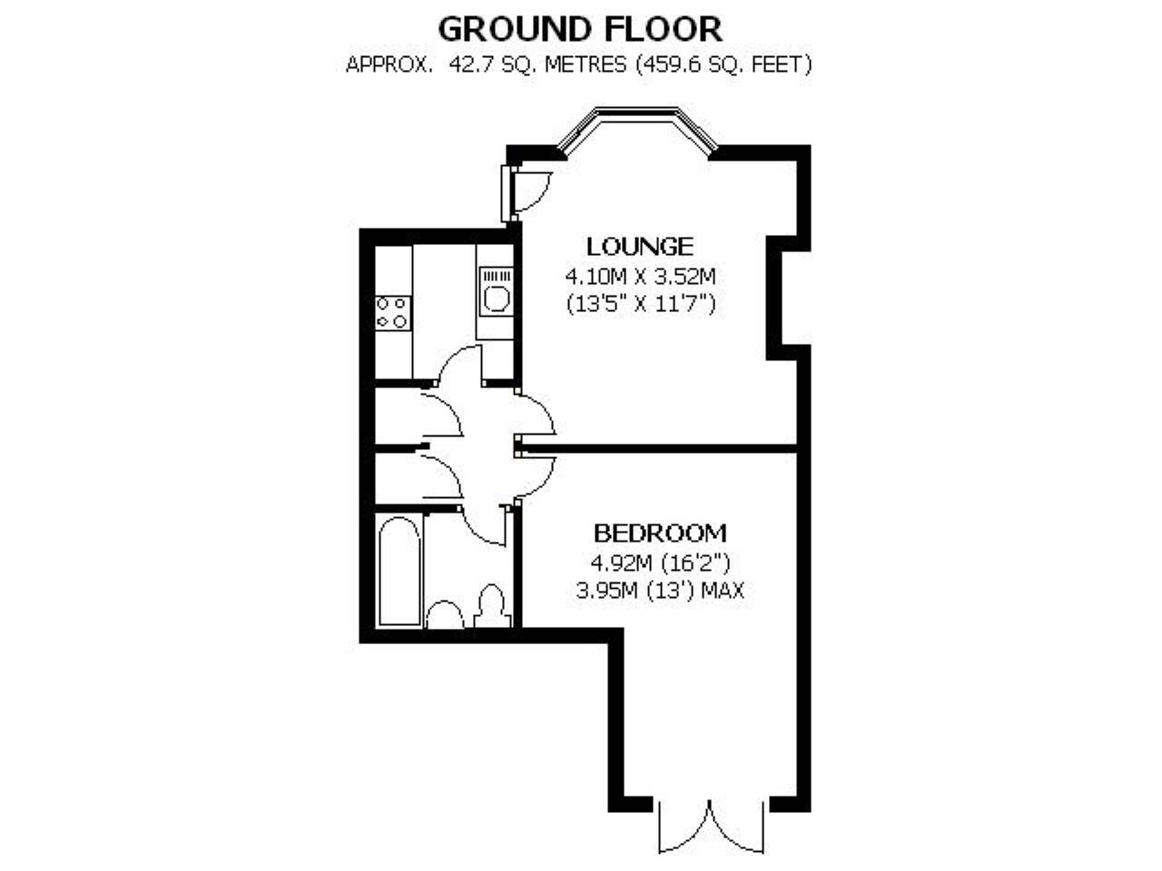 1 bed flat to rent in Alexandra House, Starcross - Property floorplan