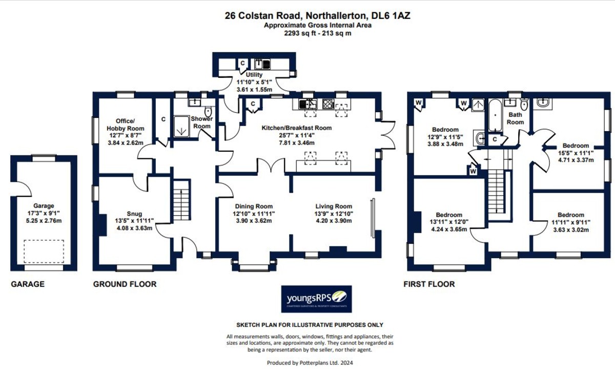 4 bed detached house for sale in Colstan Road, Northallerton - Property floorplan