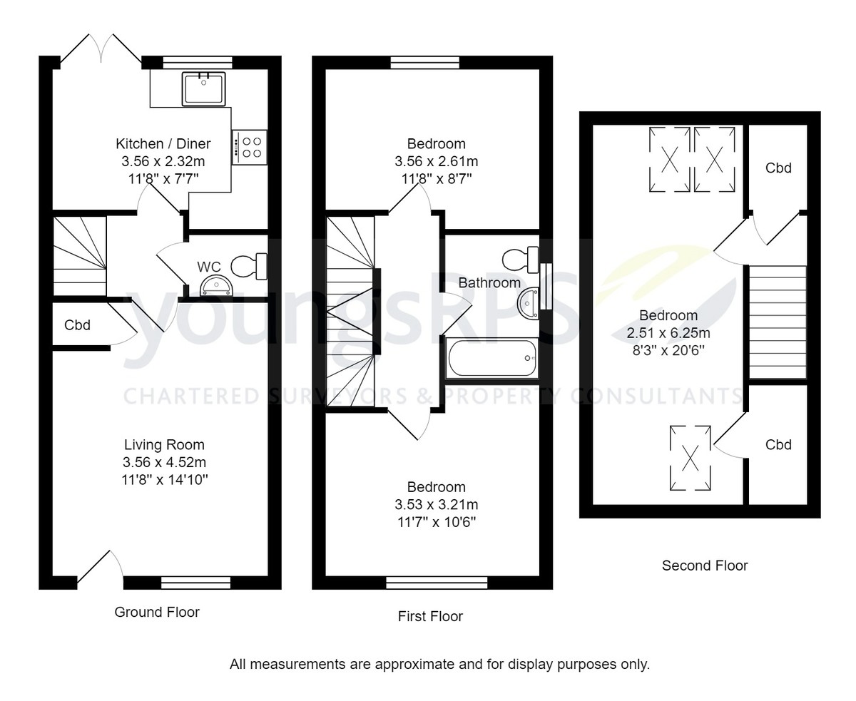 3 bed town house for sale in Friars Close, Northallerton - Property floorplan