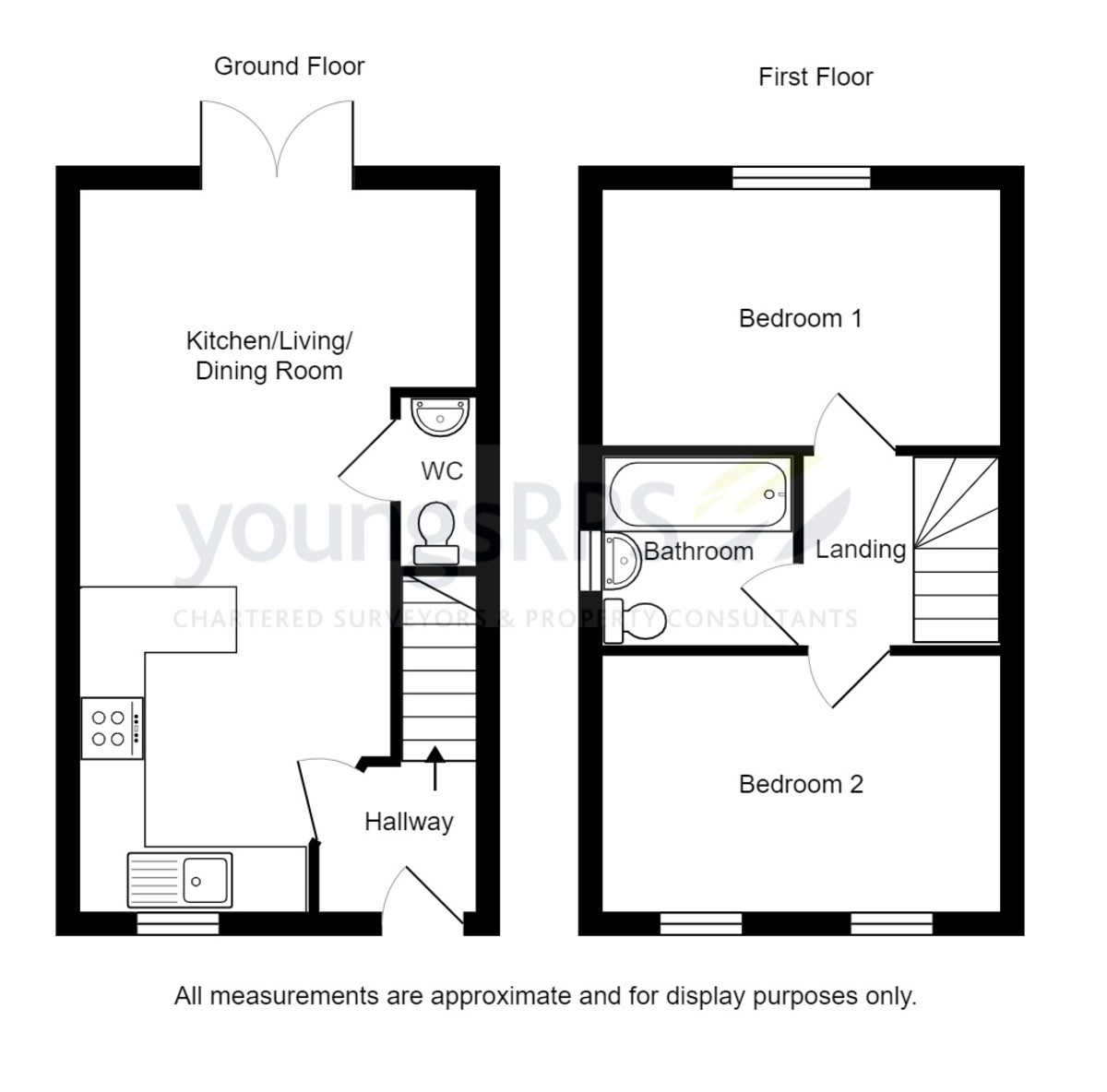 2 bed end of terrace house for sale in Runnymede Way, Northallerton - Property floorplan