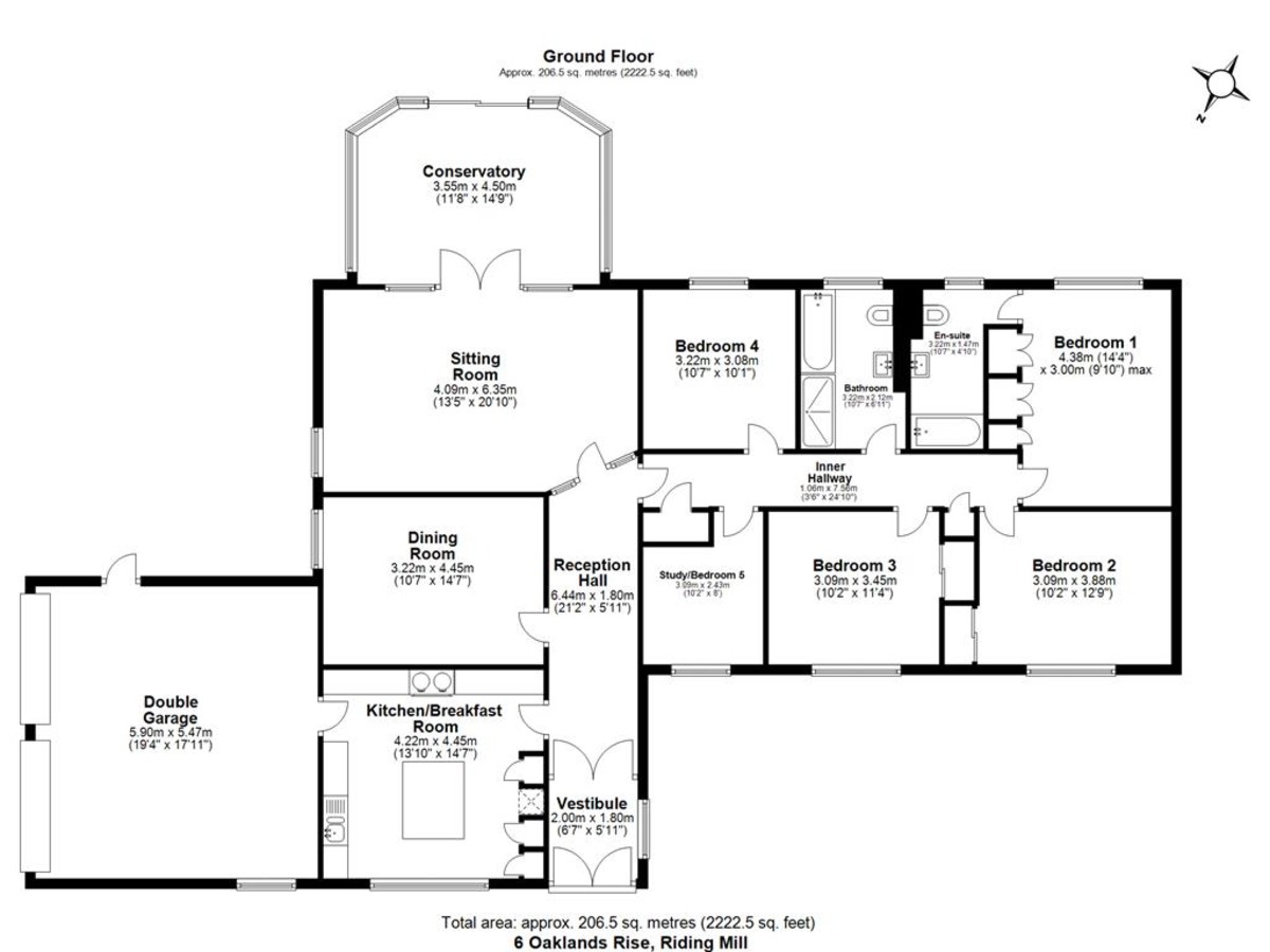 5 bed detached bungalow for sale in Oaklands Rise, Riding Mill - Property floorplan