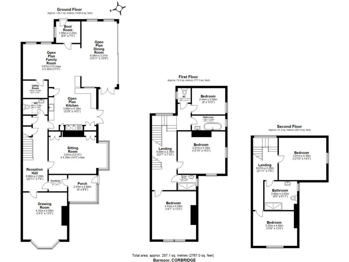 5 bed semi-detached house for sale in Deadridge Lane, Corbridge - Property floorplan