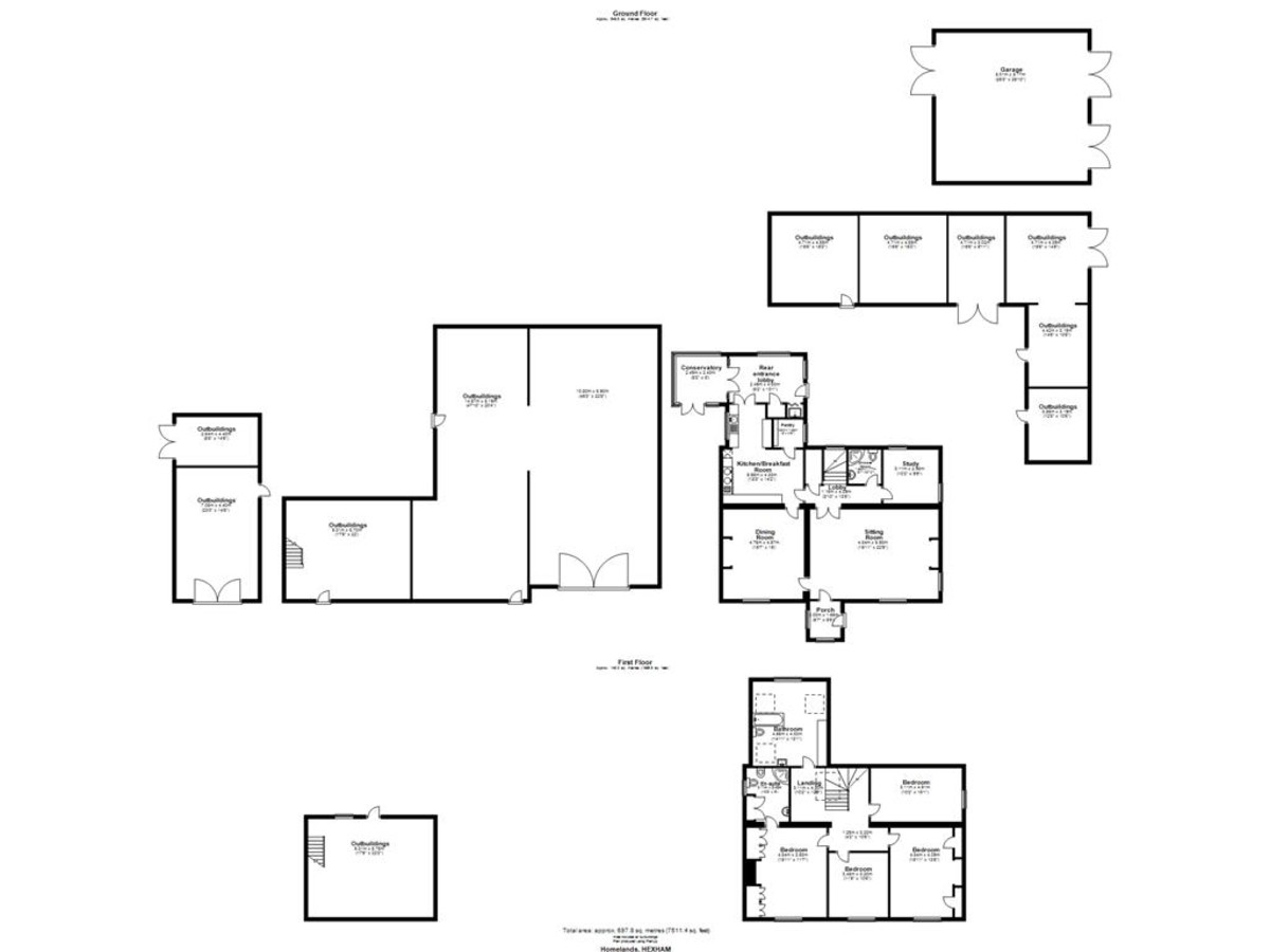 4 bed farm house for sale, Hexham - Property floorplan