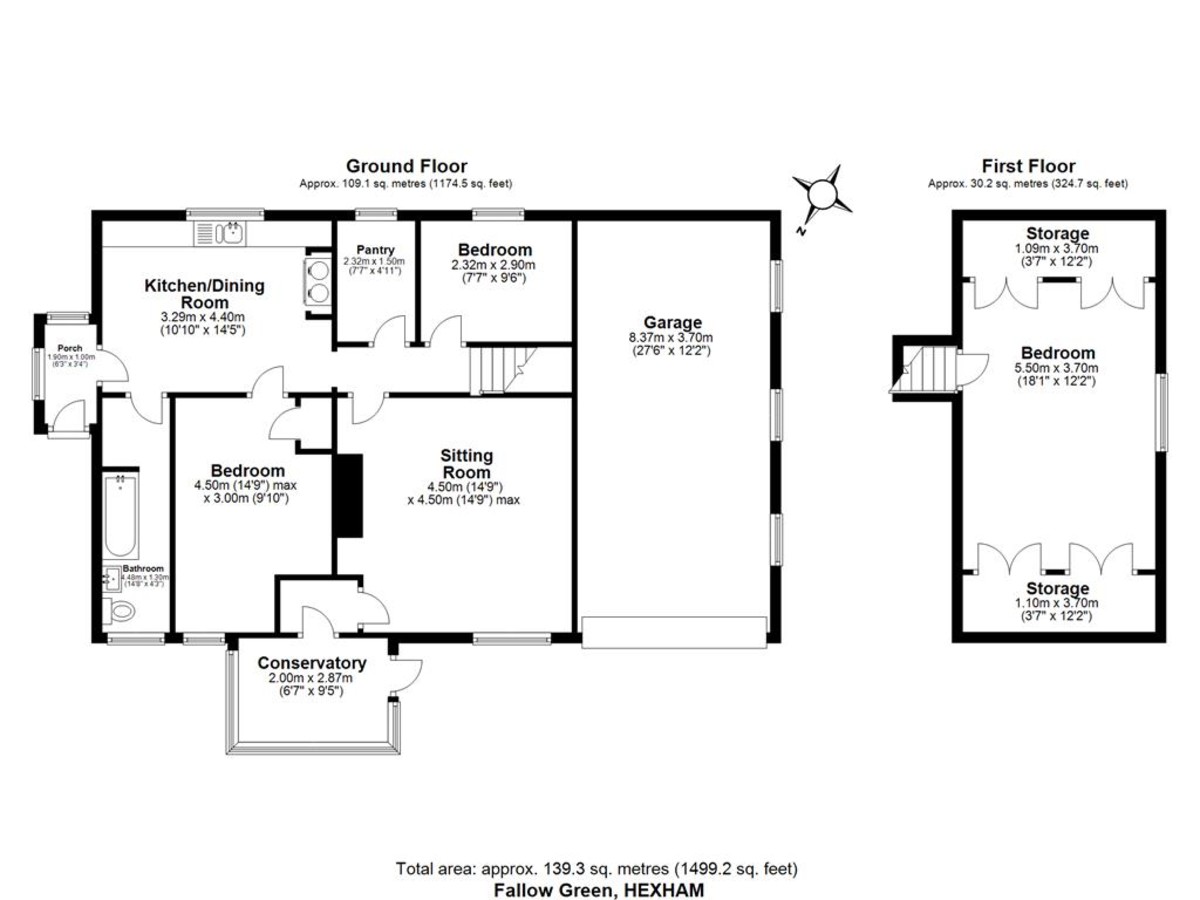 3 bed detached bungalow for sale, Hexham - Property floorplan