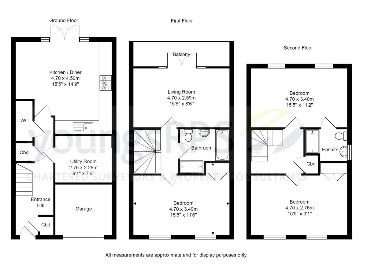 3 bed terraced house for sale in Maple Court, Northallerton - Property floorplan