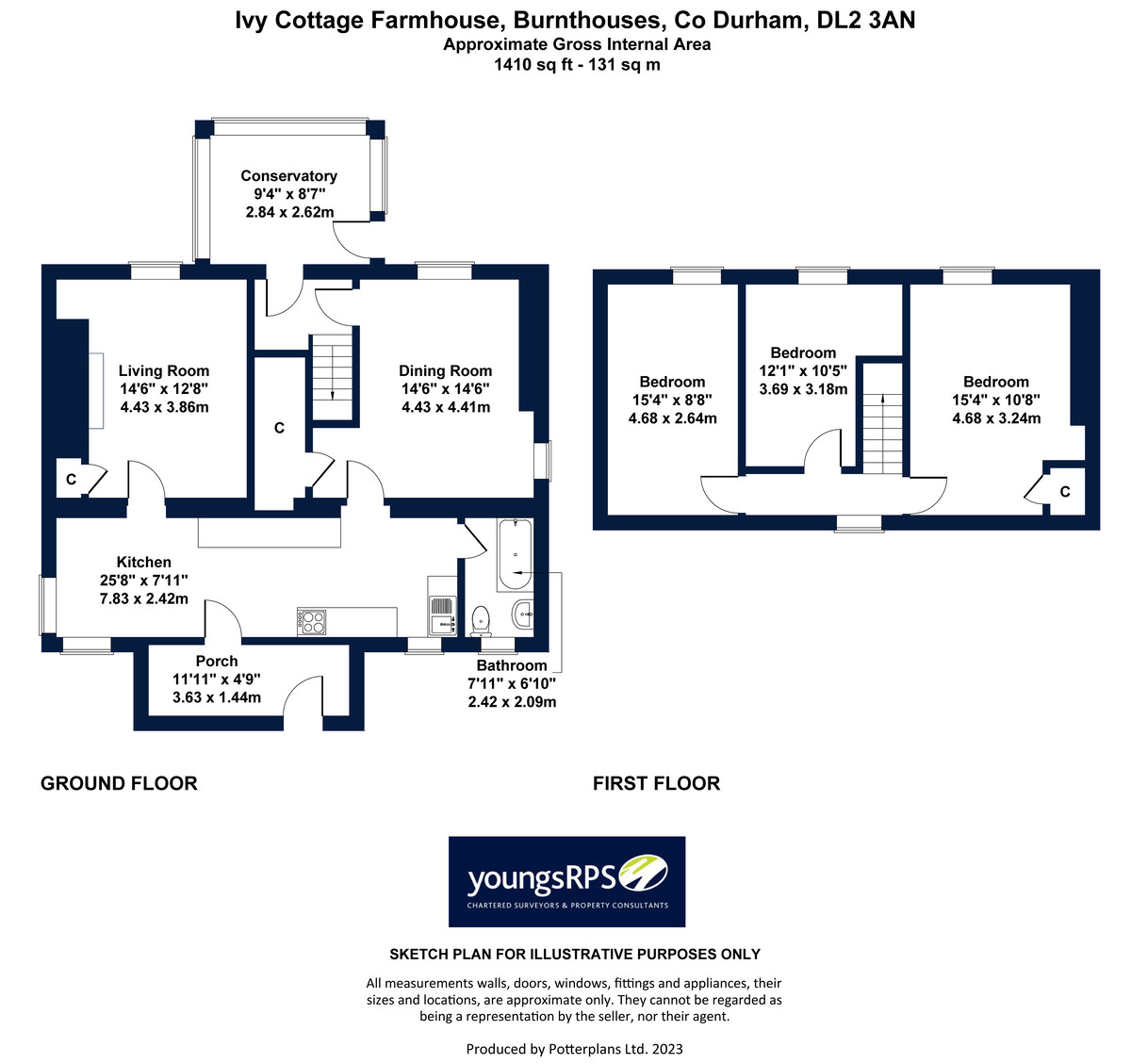3 bed for sale in Burnthouse Lane, Darlington - Property floorplan