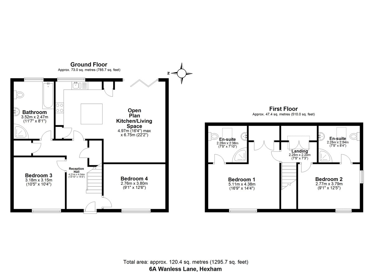 3 bed semi-detached house for sale in Wanless Lane, Hexham - Property floorplan