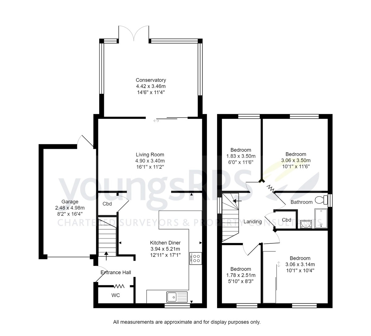4 bed link detached house for sale in Hazel Court, Bedale - Property floorplan