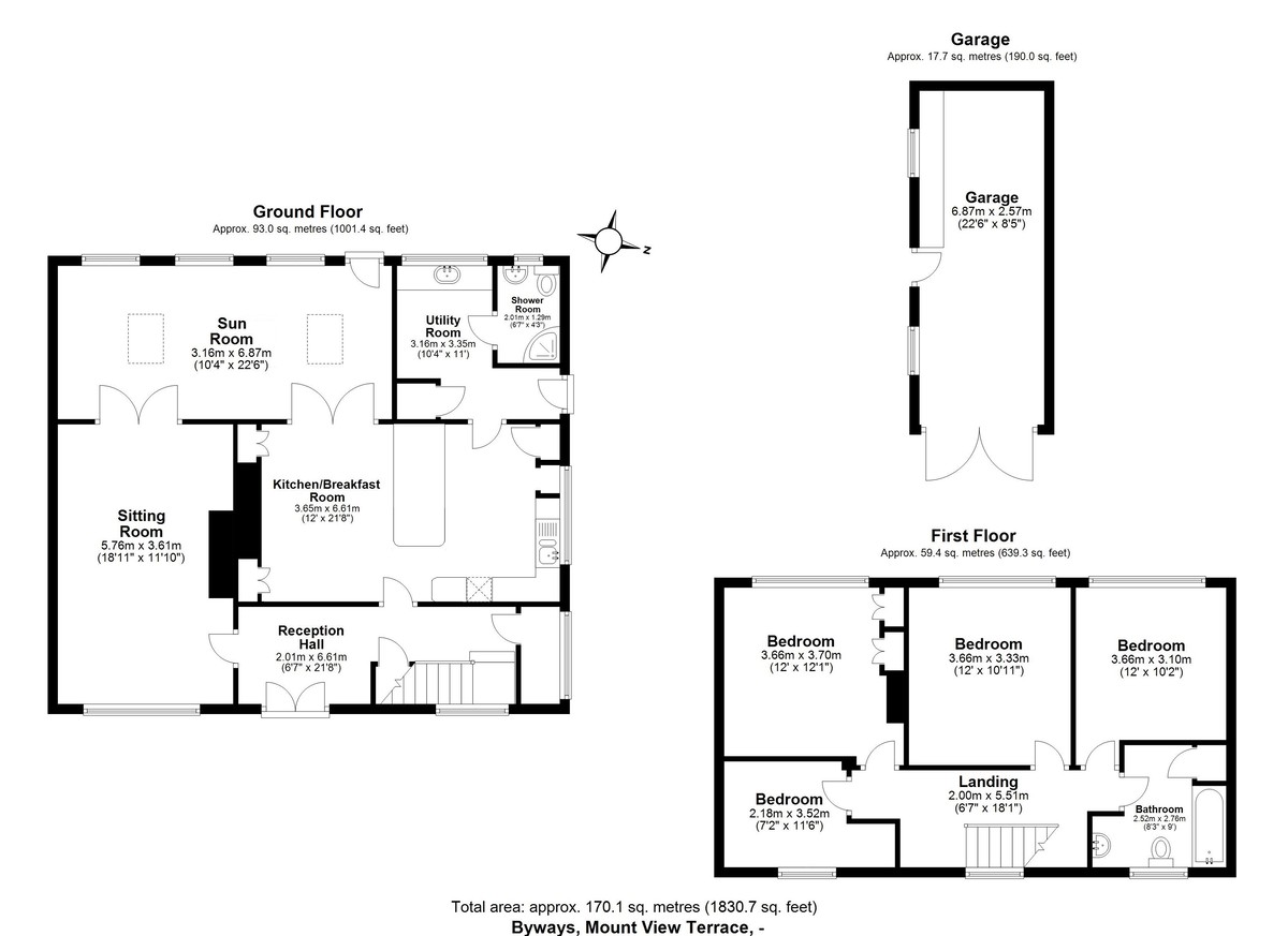 4 bed semi-detached house for sale in Mount View Terrace, Stocksfield - Property floorplan
