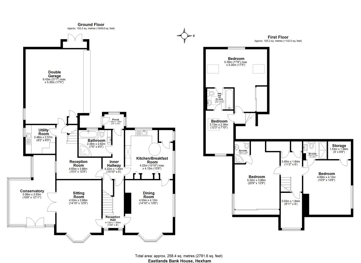 5 bed detached house for sale, Hexham - Property floorplan