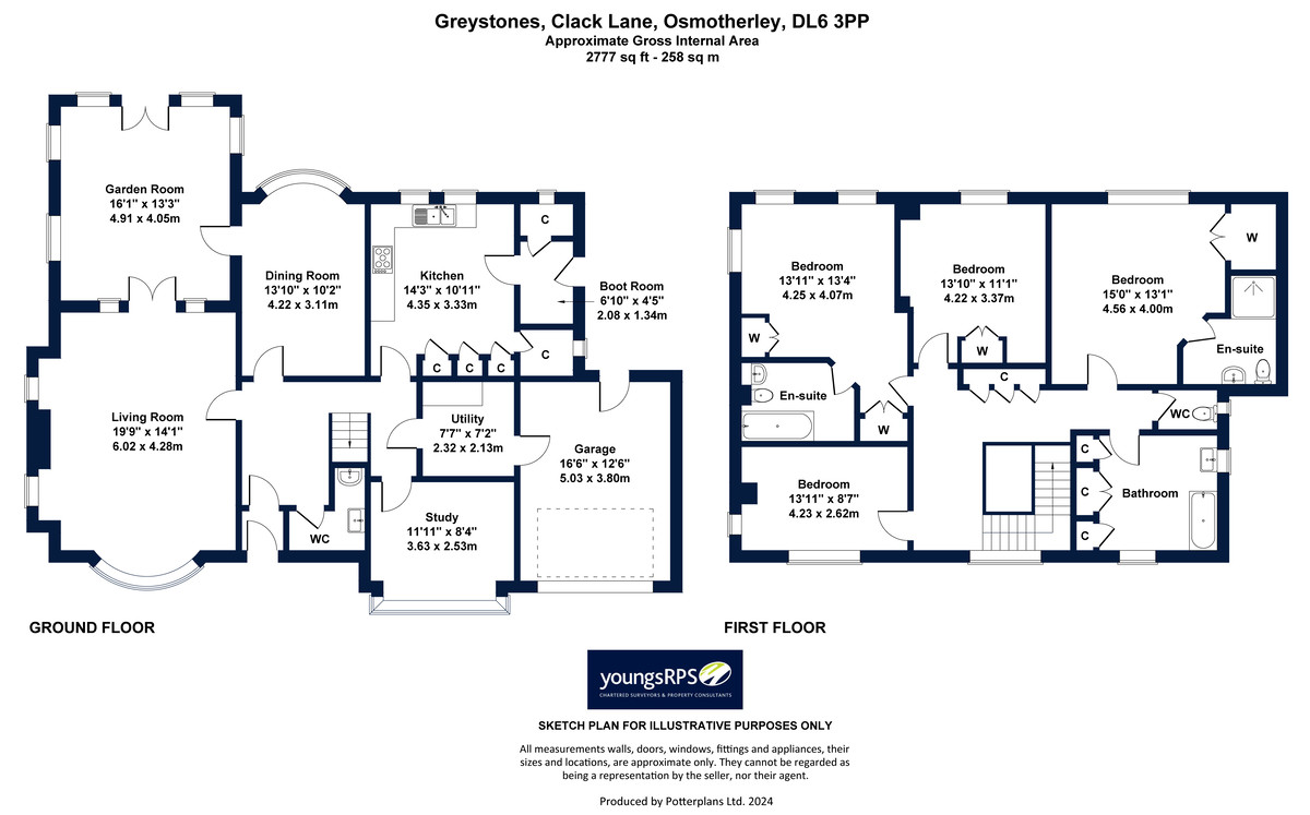 4 bed detached house for sale in Clack Lane, Northallerton - Property floorplan