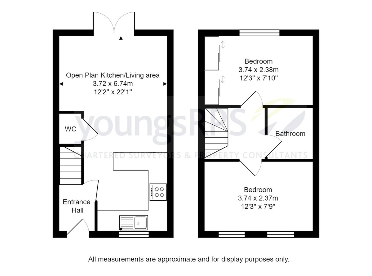 2 bed terraced house for sale in Brickside Way, Northallerton - Property floorplan