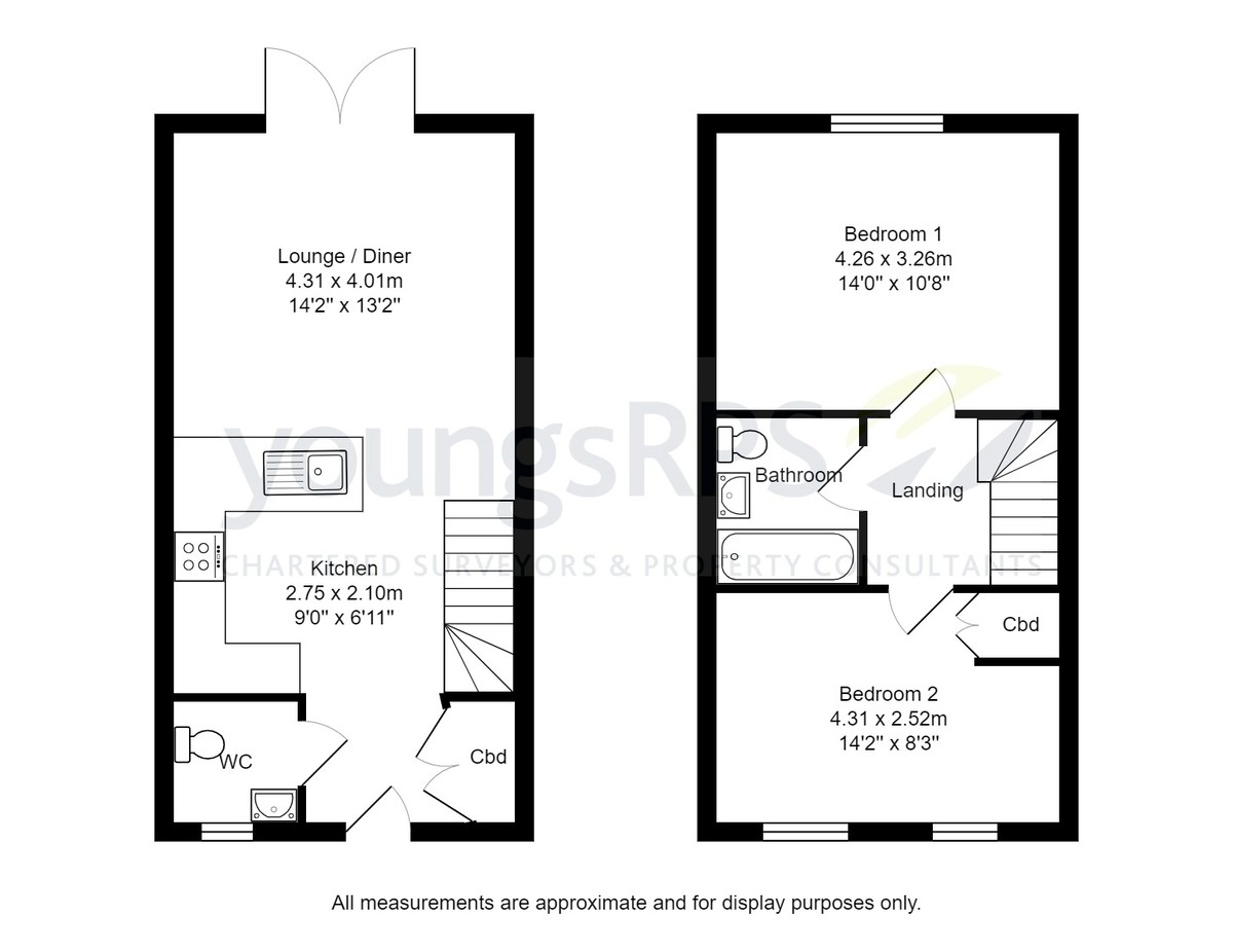 2 bed semi-detached house for sale in Carmelite Close, Northallerton - Property floorplan
