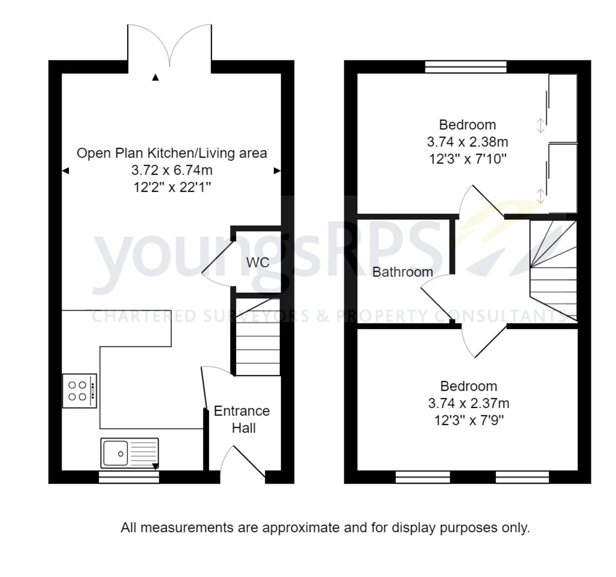 2 bed end of terrace house for sale in Brickside Way, Northallerton - Property floorplan