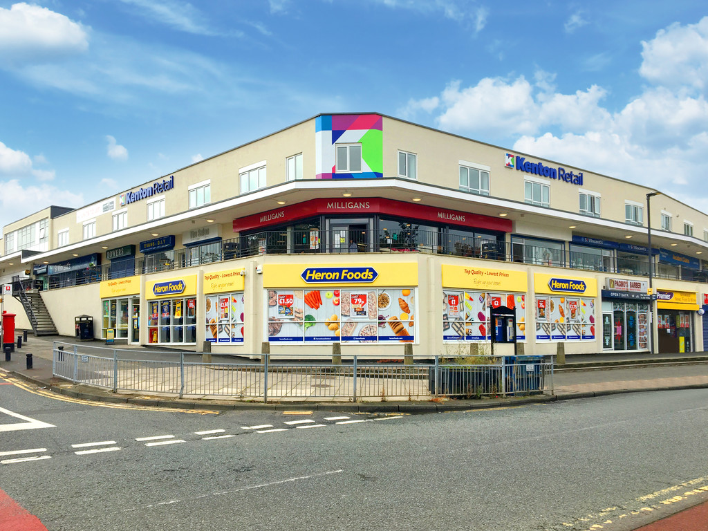 Refurbished retail units in a densely populated suburb