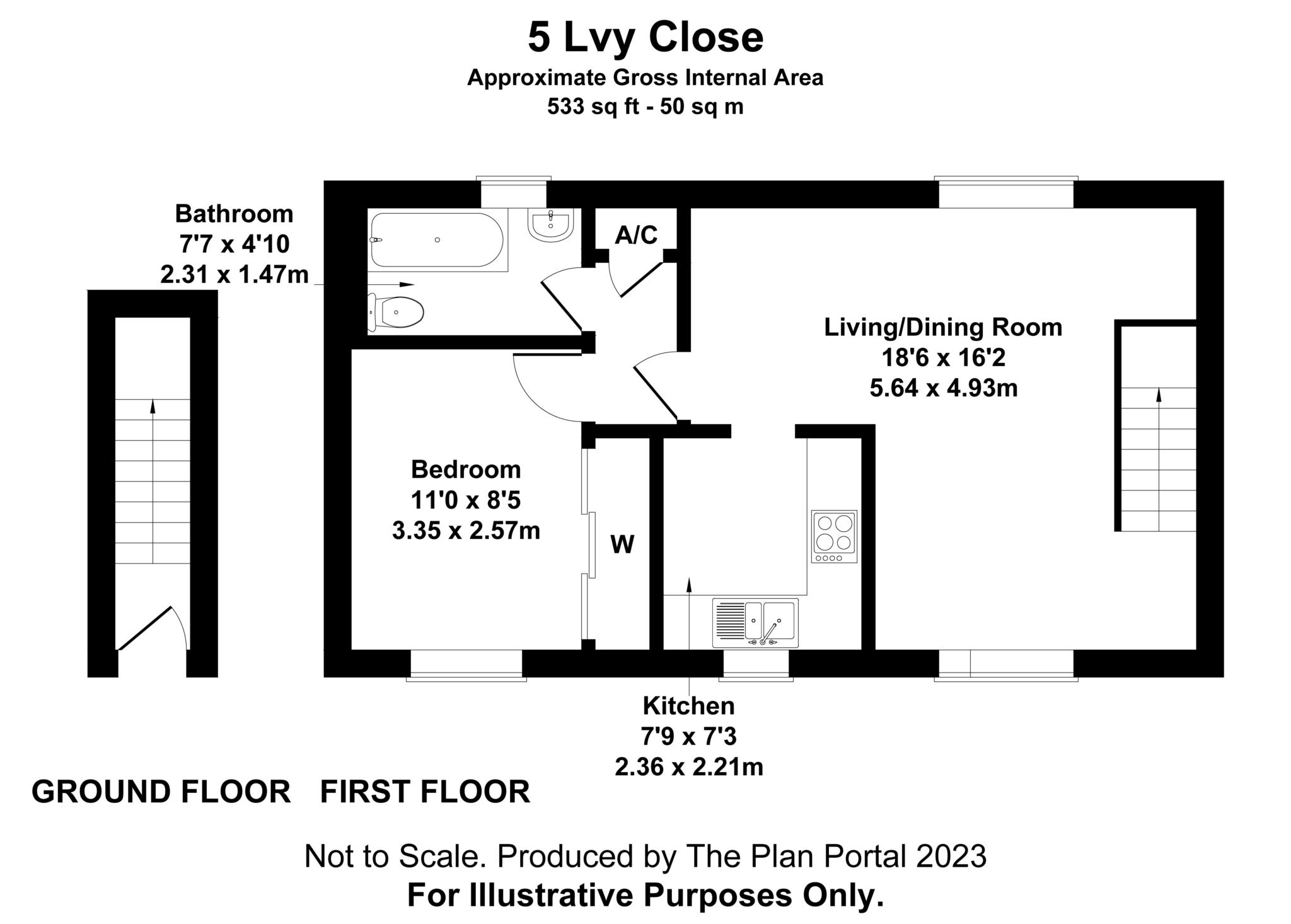 1 bed coach house for sale in Ivy Close, Gillingham - Property floorplan