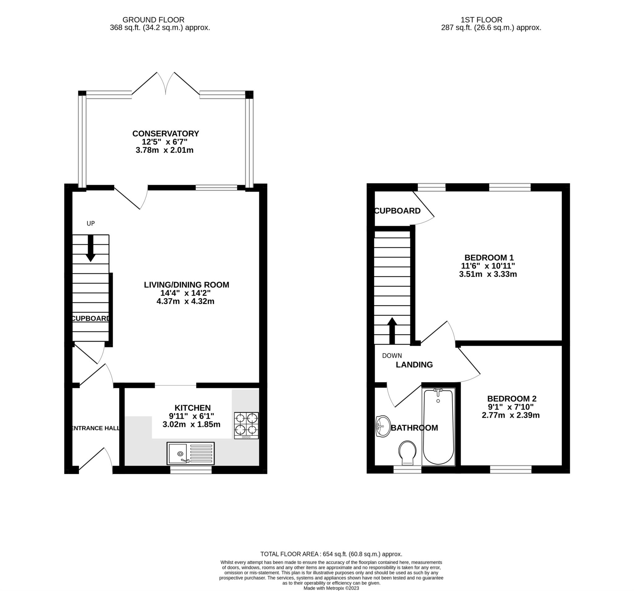 2 bed end of terrace house for sale in Ashmore Close, Blandford Forum - Property floorplan