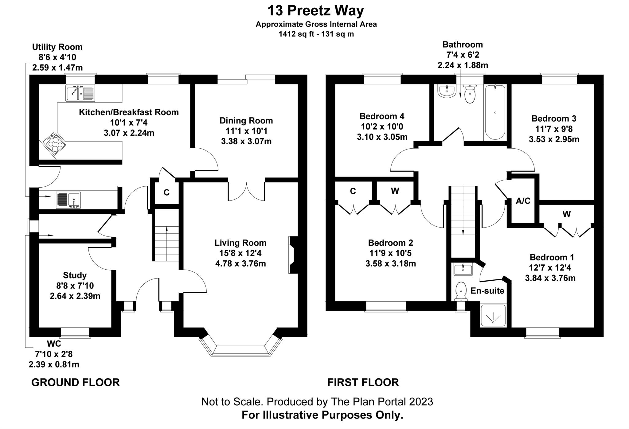 4 bed detached house for sale in Preetz Way, Blandford Forum - Property floorplan
