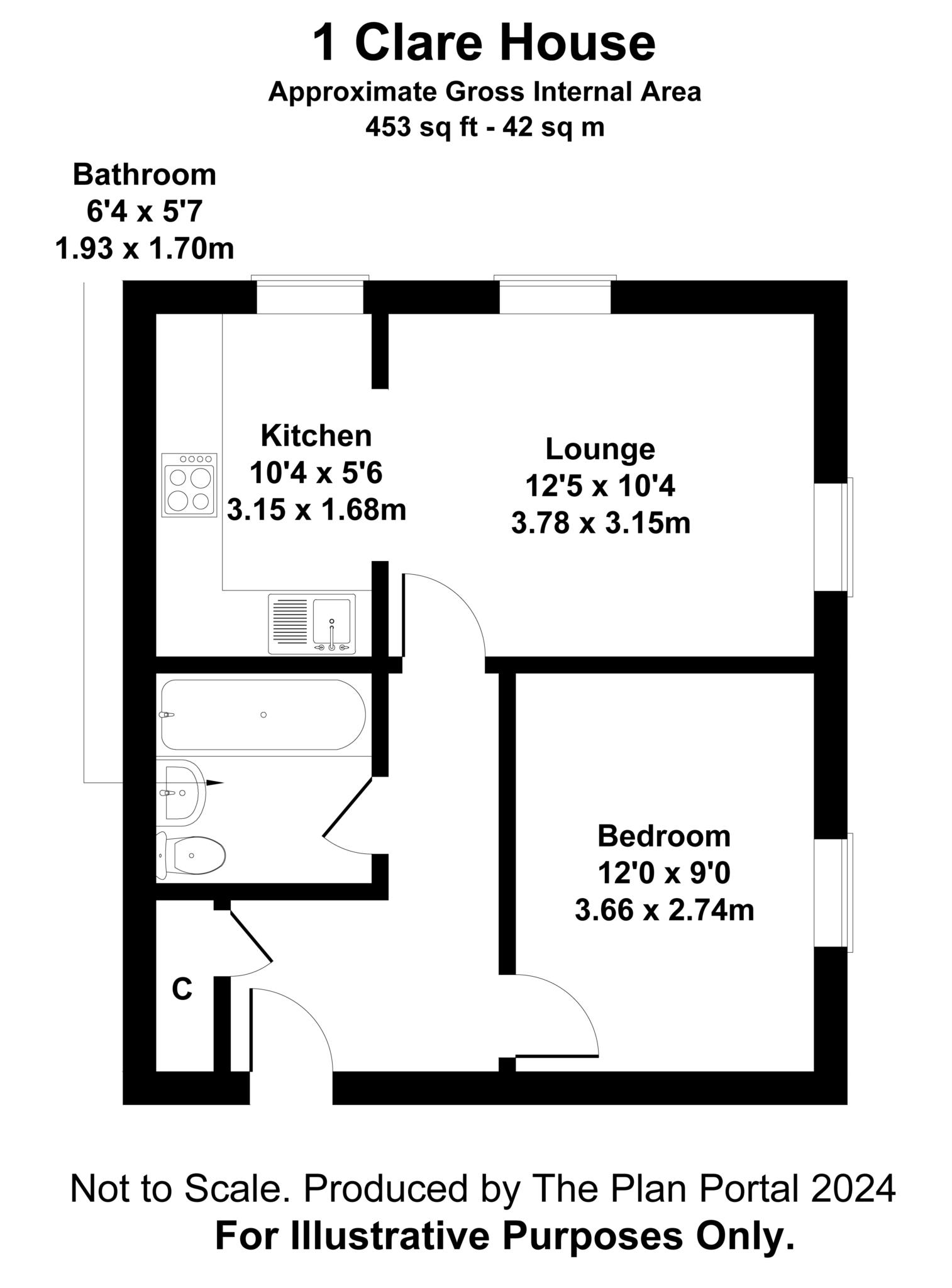 1 bed flat for sale in Clare House, Shaftesbury - Property floorplan