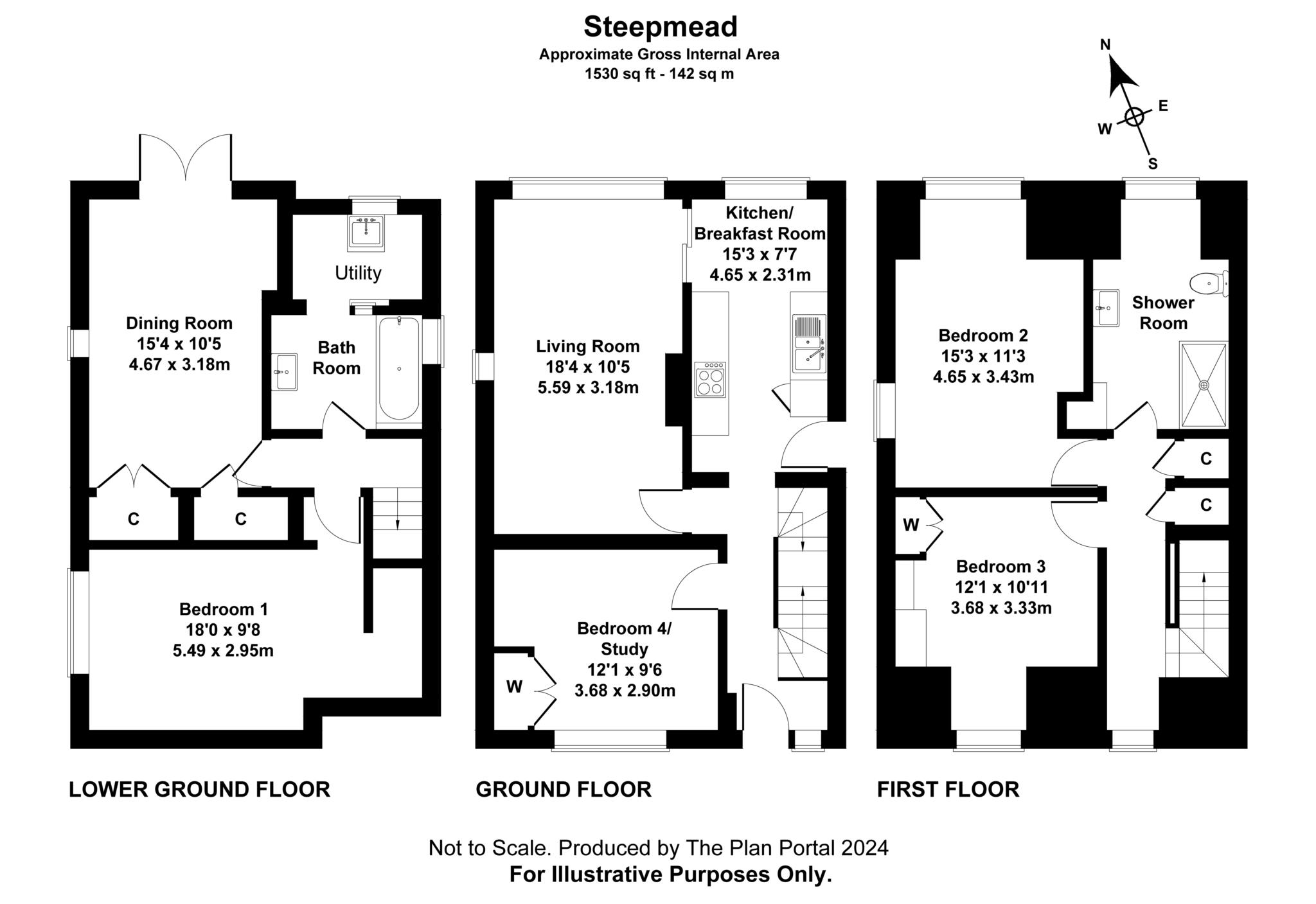 4 bed detached house for sale in High Street, Spetisbury - Property floorplan