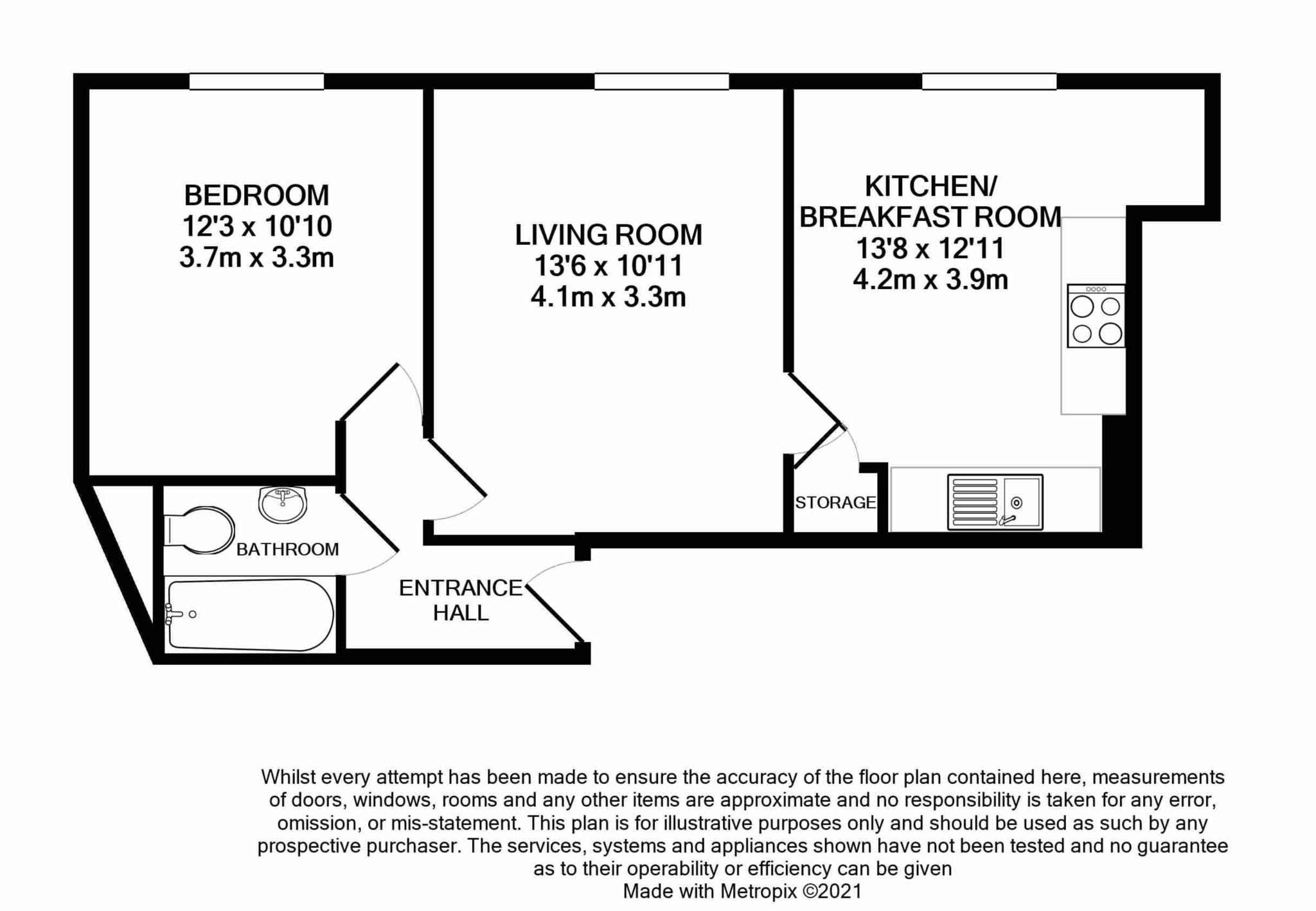 1 bed flat for sale in Market Place, Blandford Forum - Property floorplan