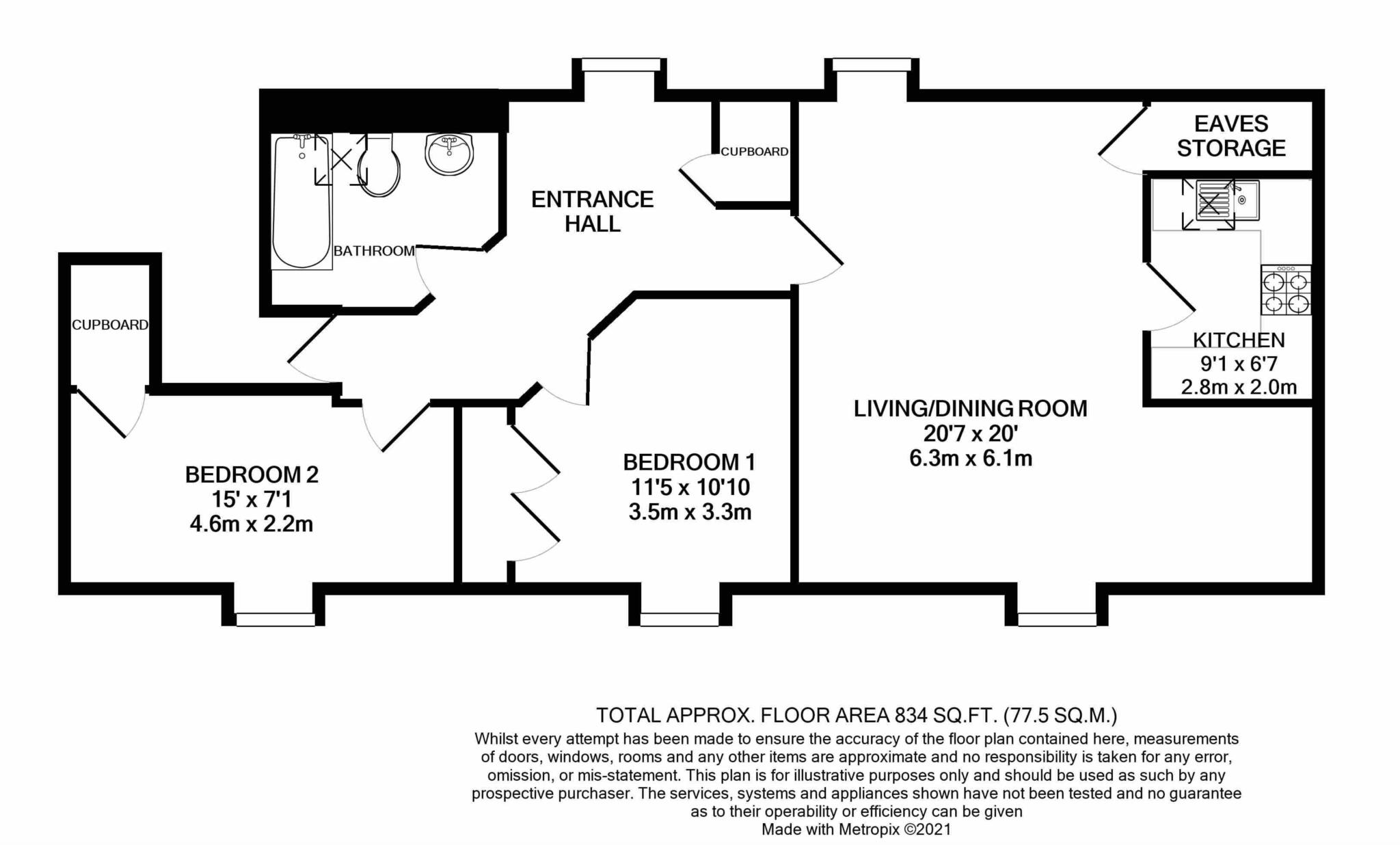 2 bed flat for sale in Pliskin Chambers, West Street, Blandford Forum, Blandford Forum - Property Floorplan