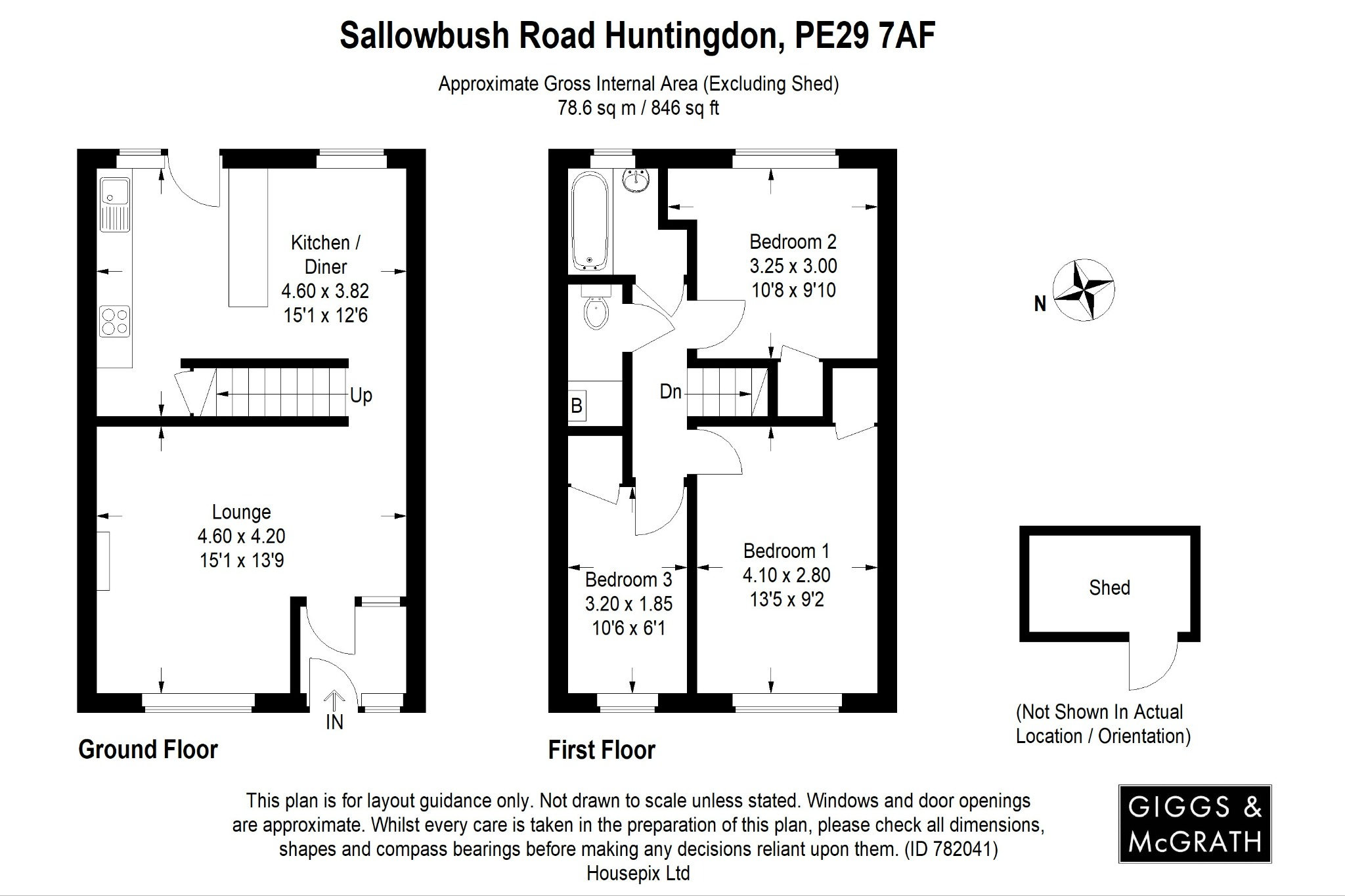 3 bed terraced house for sale in Sallowbush Road, Huntingdon - Property Floorplan