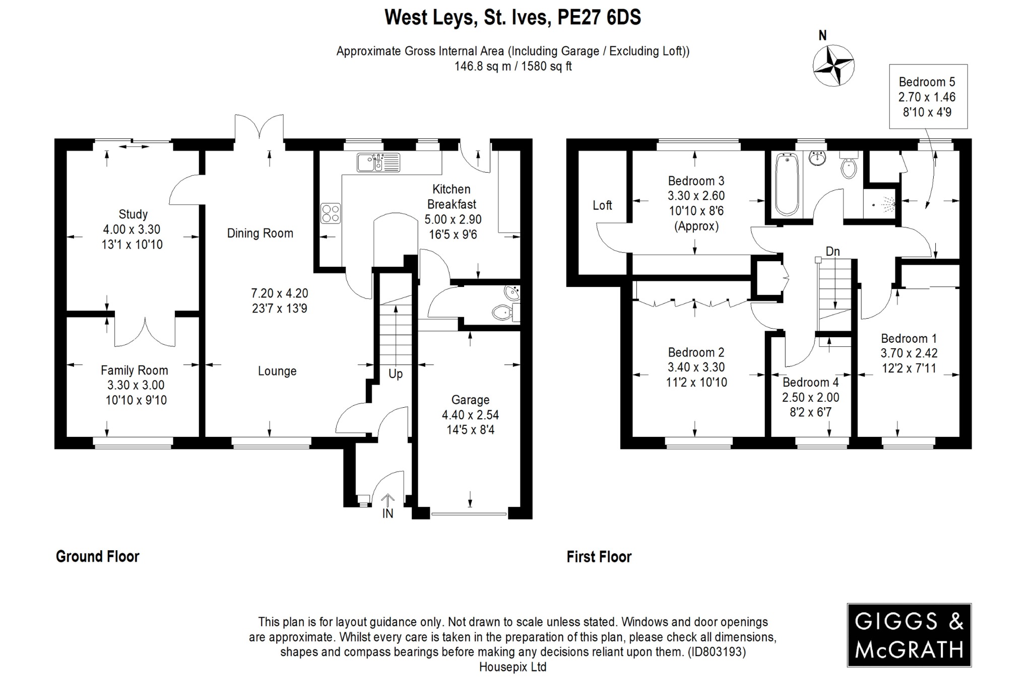 5 bed detached house for sale in West Leys, St Ives - Property Floorplan