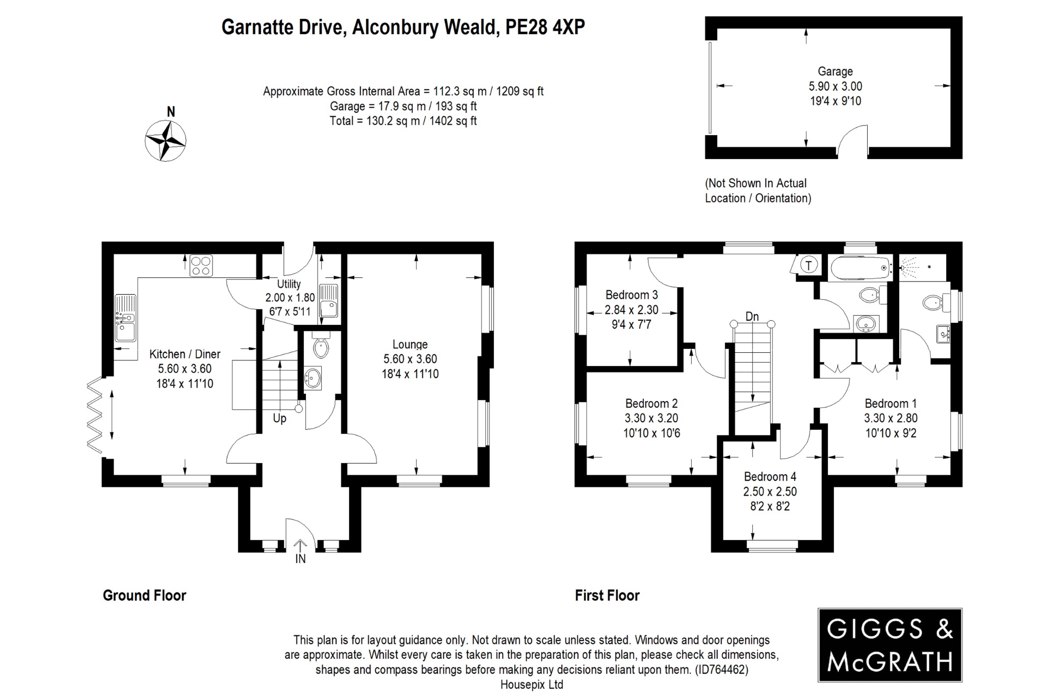 4 bed detached house for sale in Garnatte Drive, Huntingdon - Property Floorplan