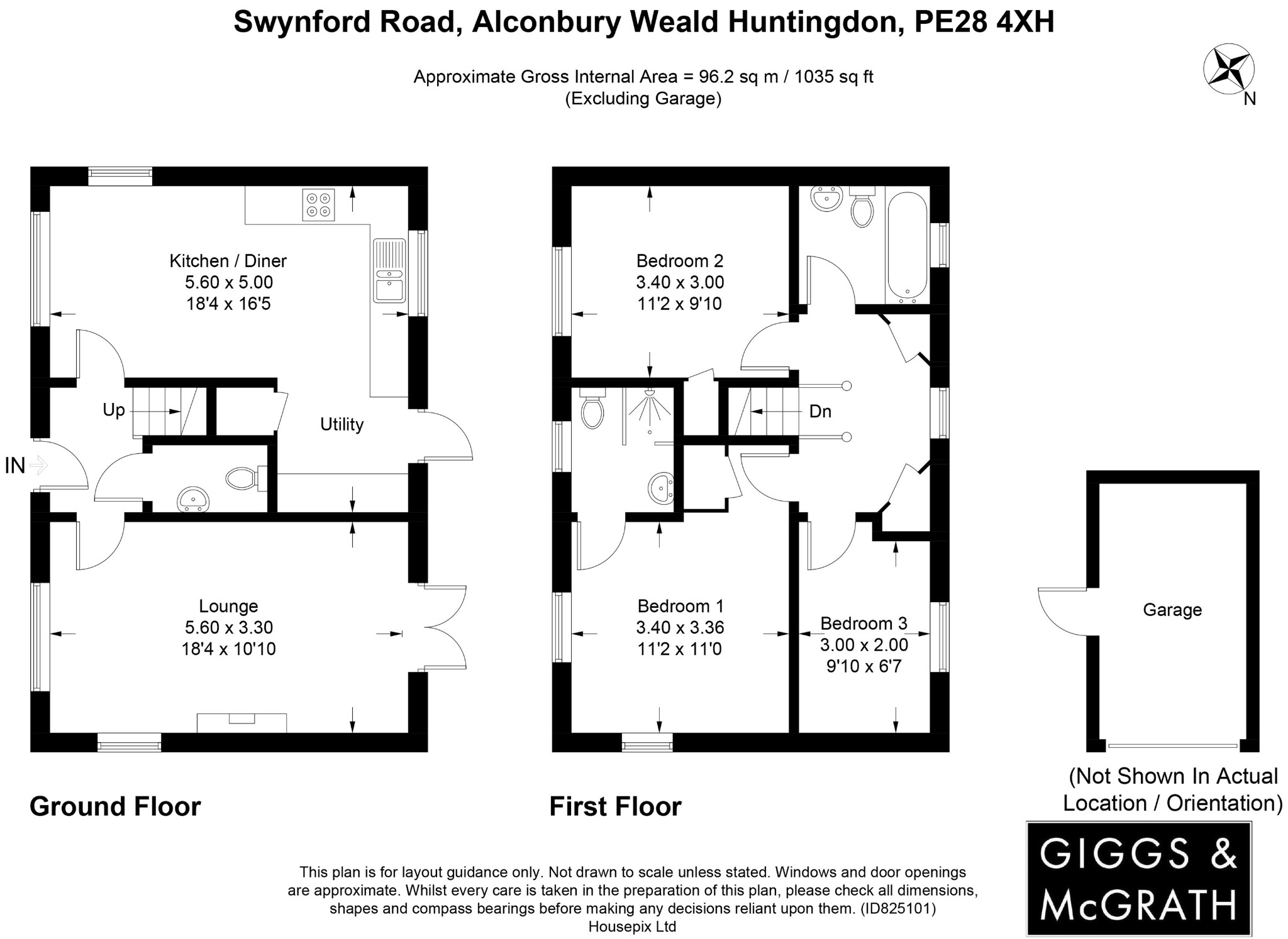 3 bed detached house for sale in Swynford Road, Huntingdon - Property Floorplan