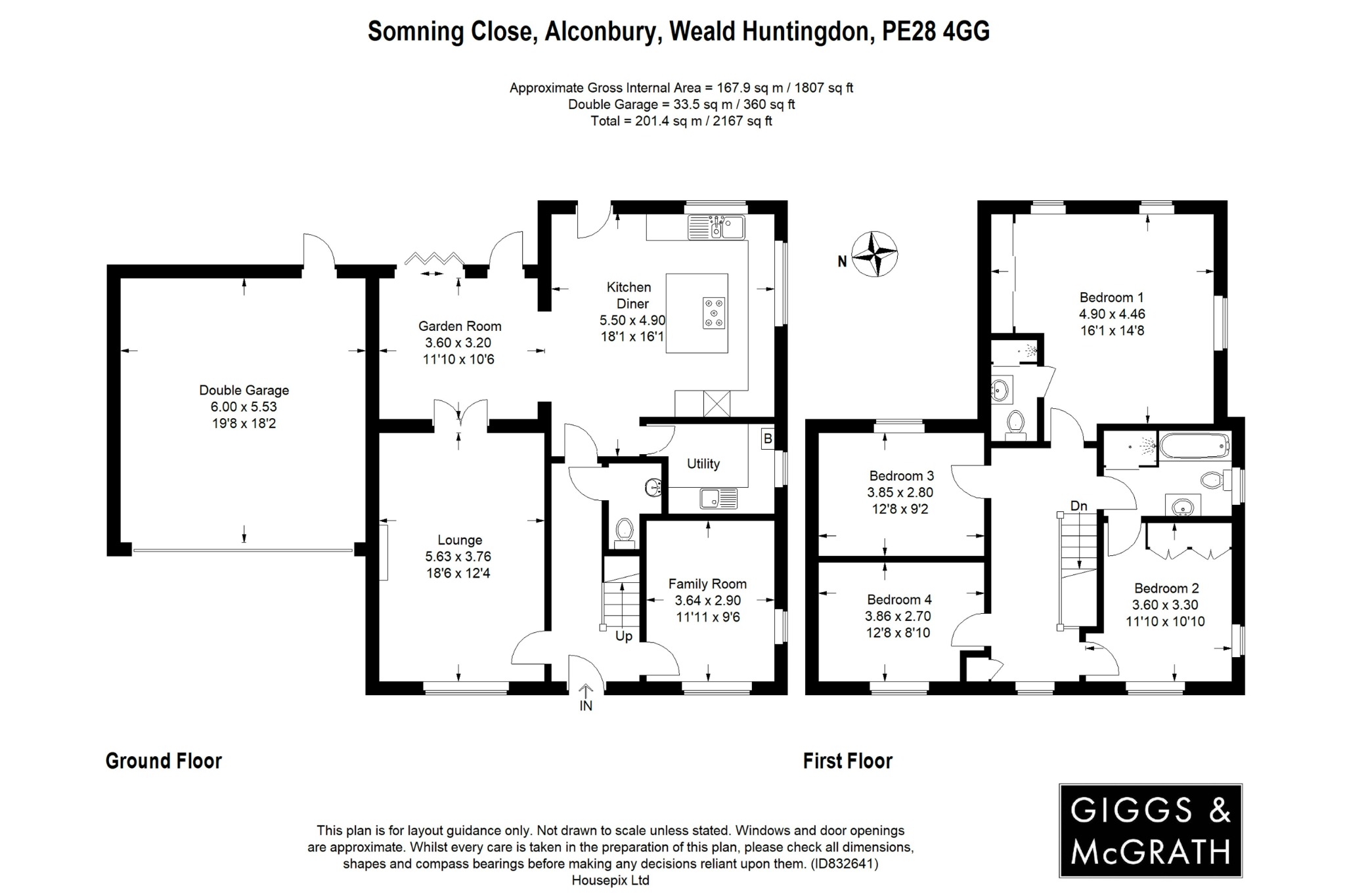 4 bed detached house for sale in Somning Close, Huntingdon - Property Floorplan