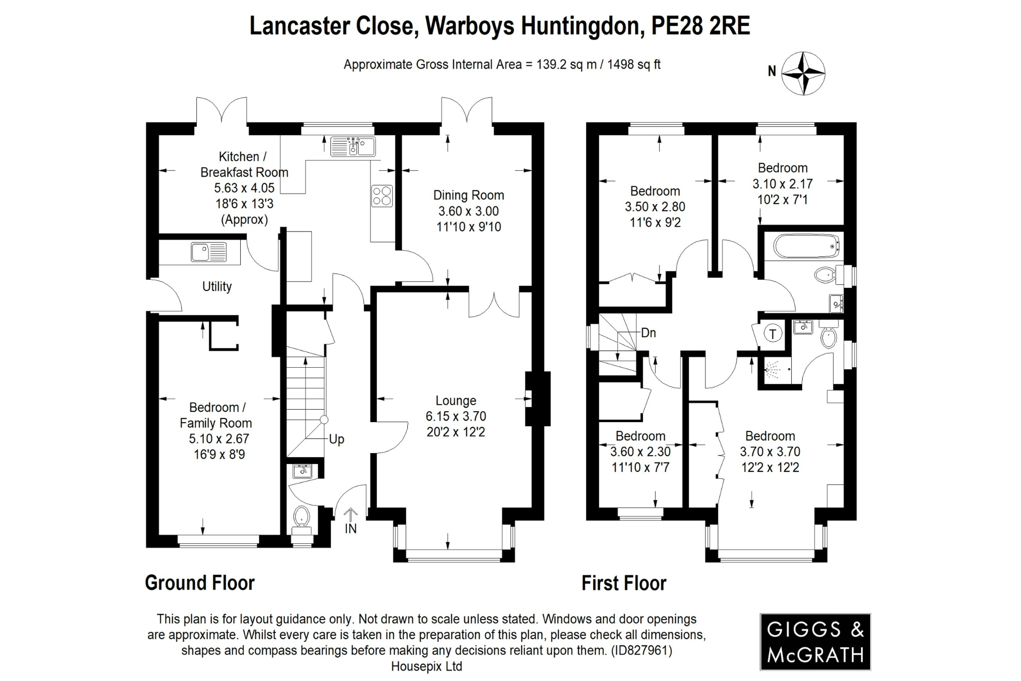 4 bed detached house for sale in Lancaster Close, Huntingdon - Property Floorplan