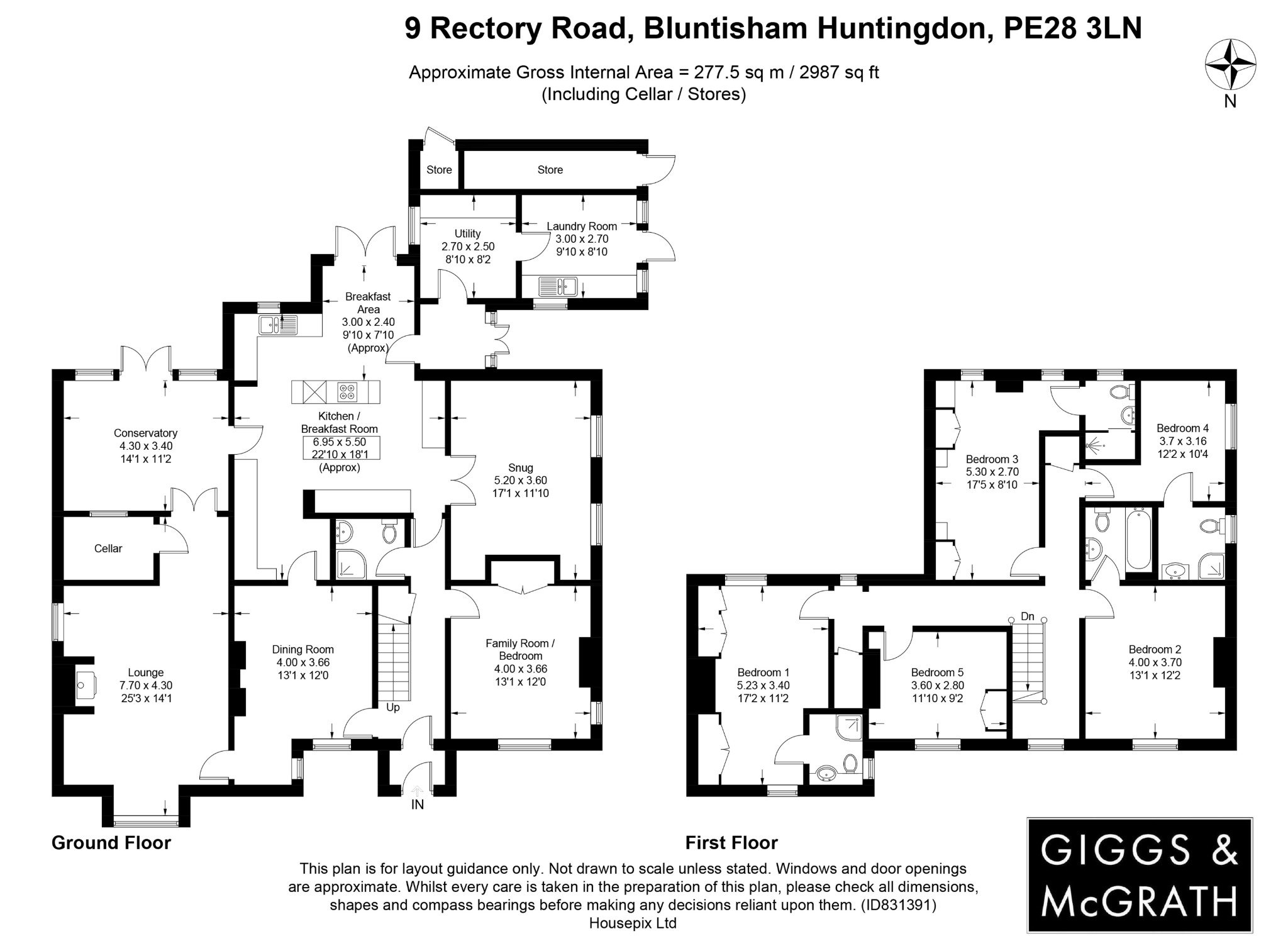 6 bed detached house for sale in Rectory Road, Huntingdon - Property Floorplan