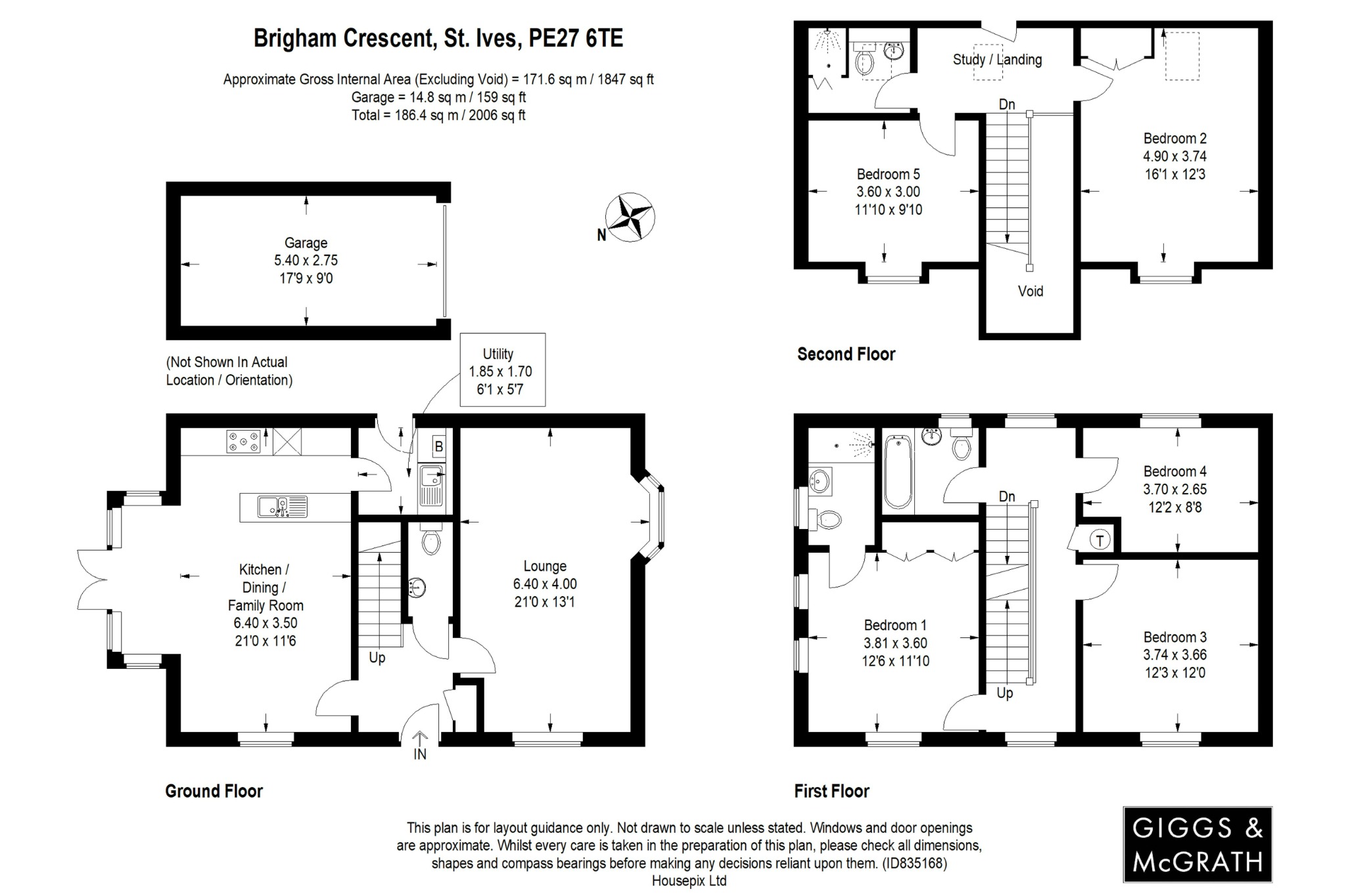 5 bed detached house for sale in Brigham Crescent, St Ives - Property Floorplan