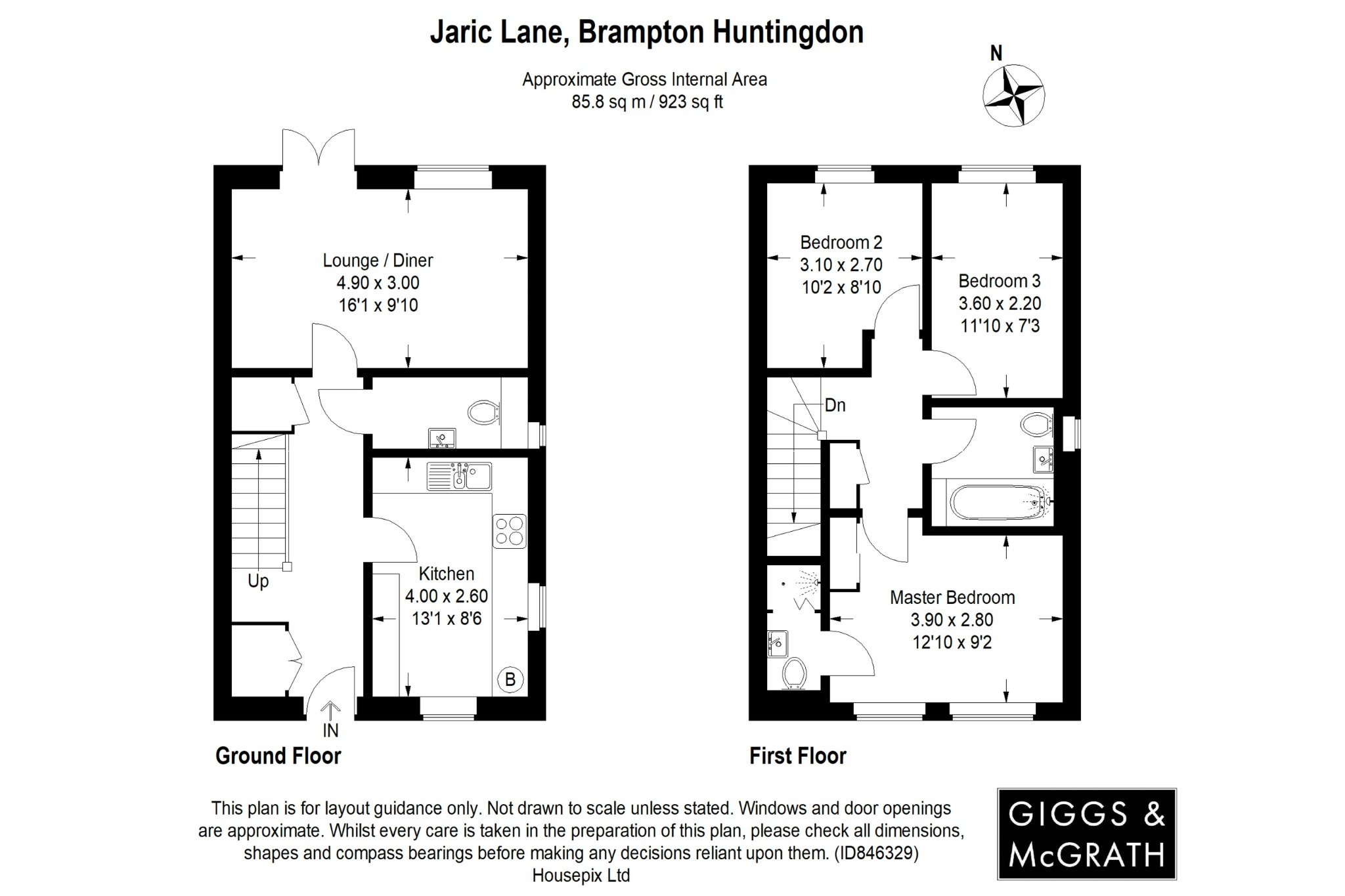 3 bed semi-detached house for sale in Jaric Lane, Huntingdon - Property Floorplan