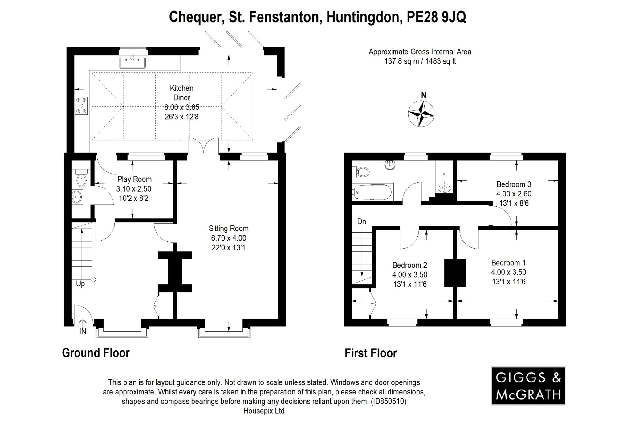 3 bed cottage for sale in Chequer Street, Huntingdon - Property Floorplan
