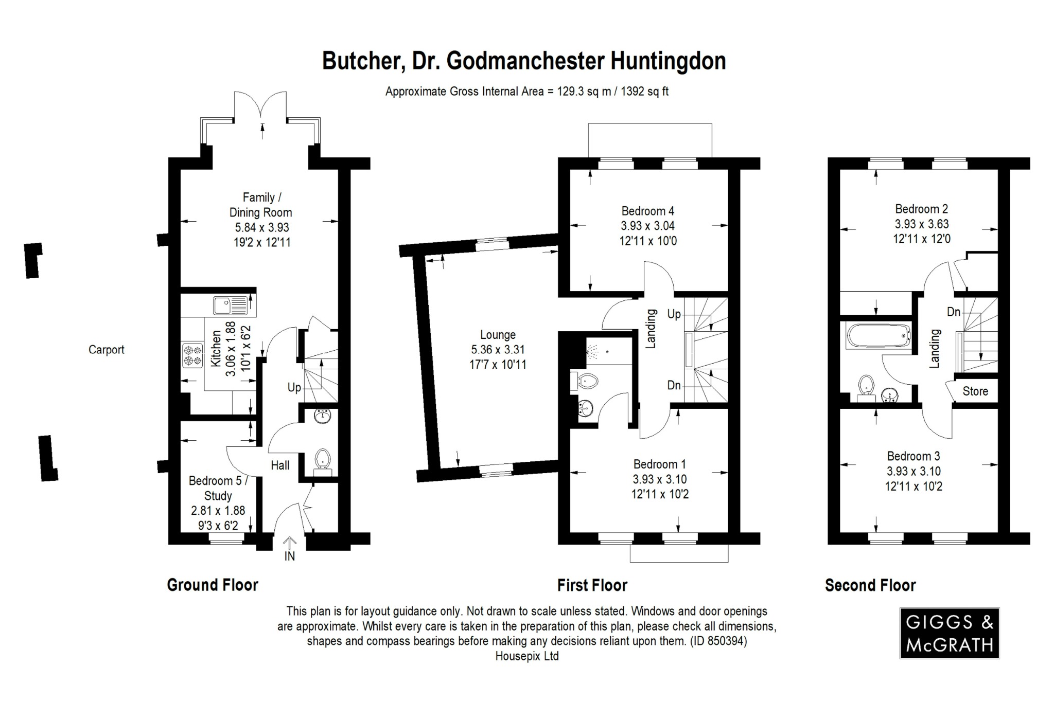 4 bed semi-detached house for sale in Butcher Drive, Huntingdon - Property Floorplan
