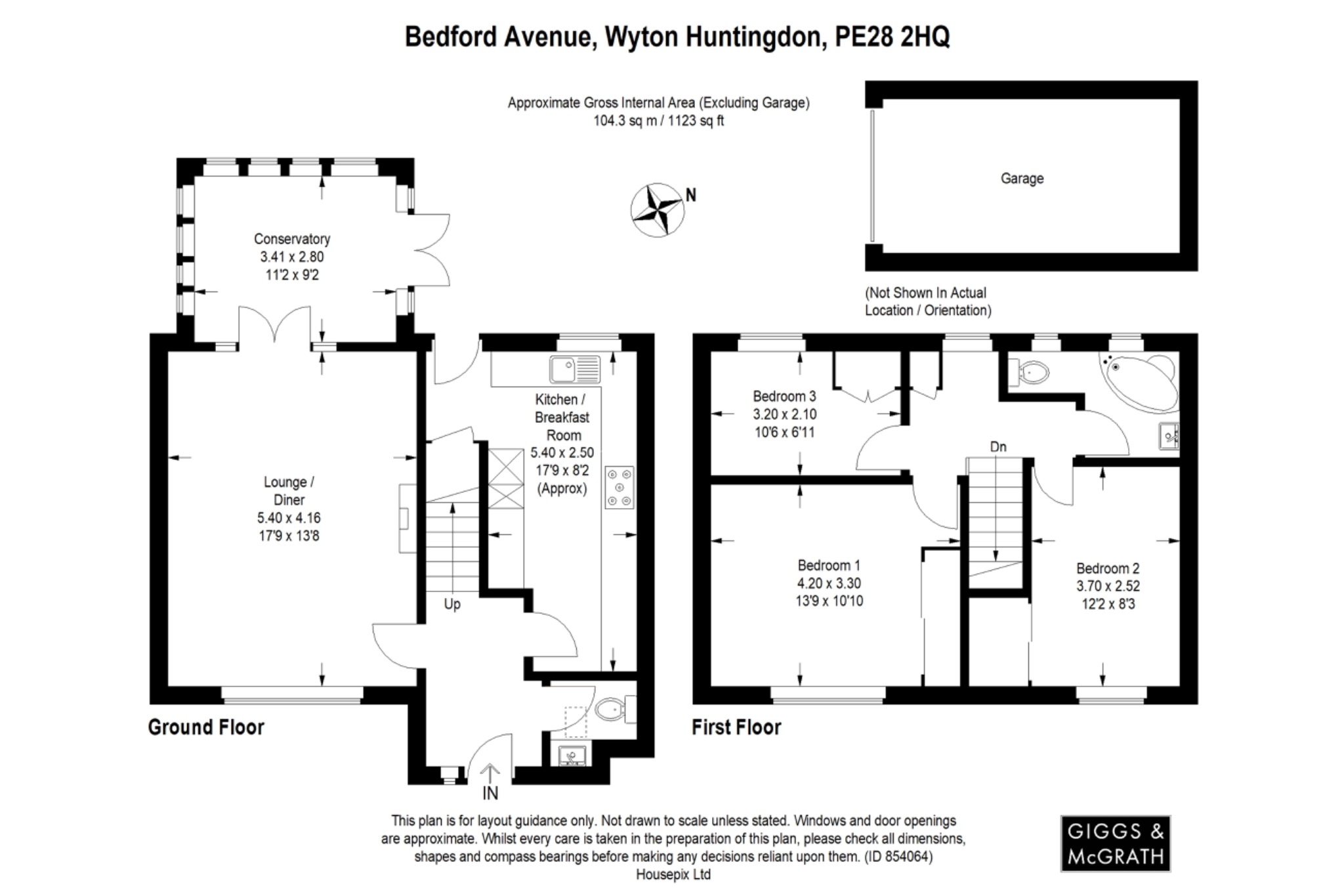 3 bed end of terrace house for sale in Bedford Avenue, Huntingdon - Property Floorplan