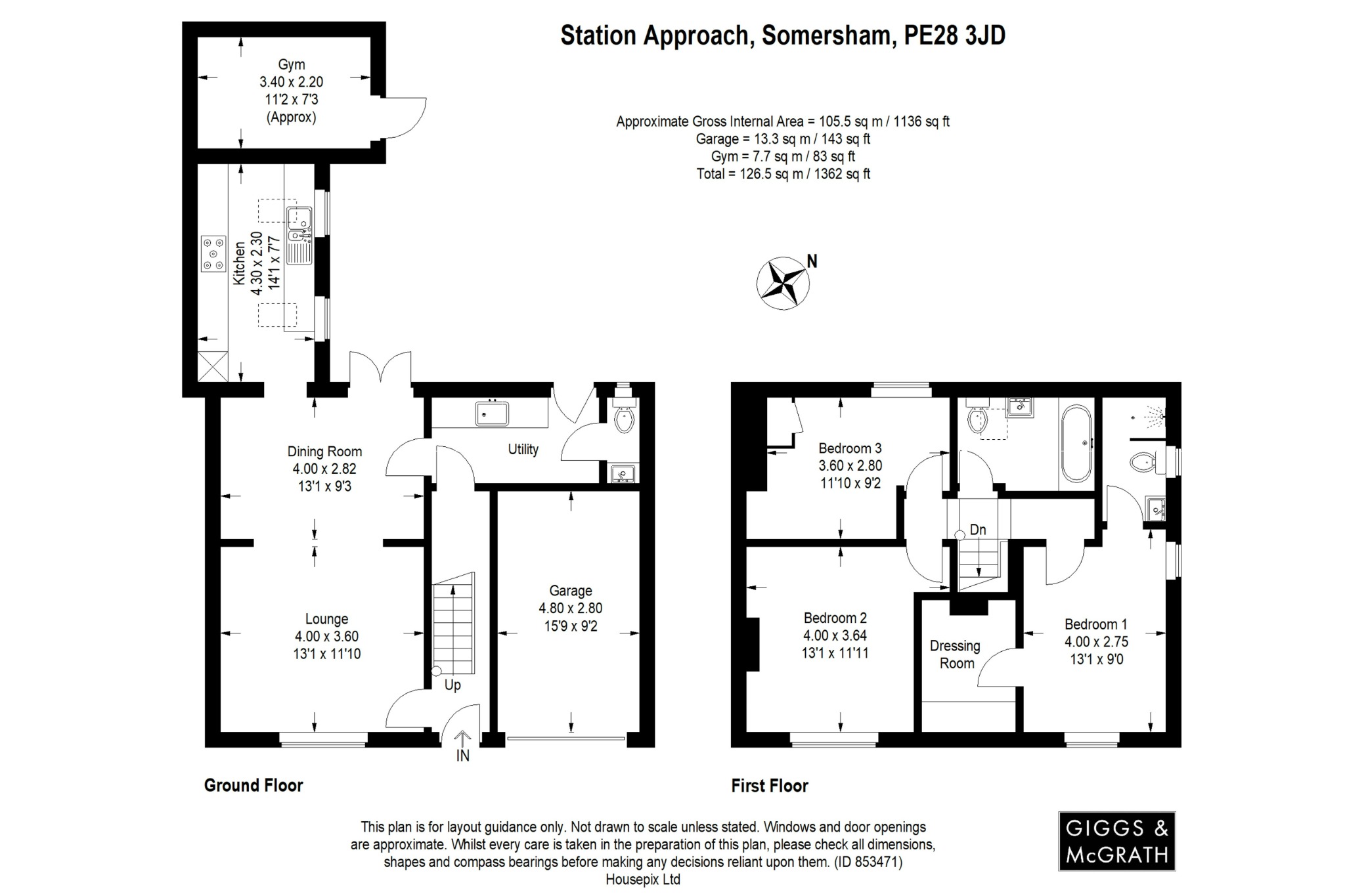 3 bed semi-detached house for sale in Station Approach, Huntingdon - Property Floorplan