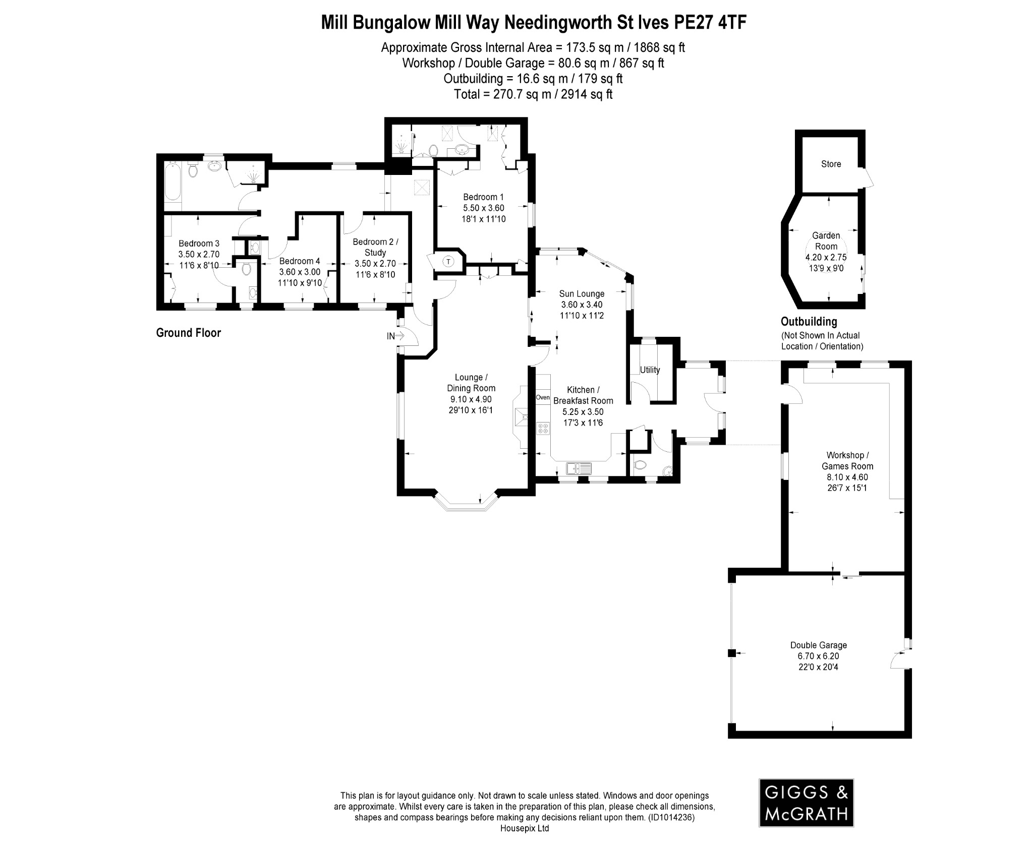 4 bed detached house for sale in Mill Way, St Ives - Property Floorplan
