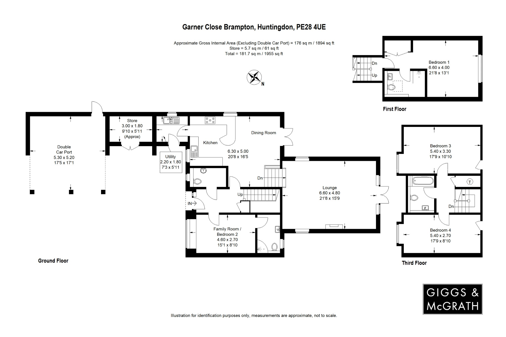 4 bed detached house for sale in Garner Close, Huntingdon - Property Floorplan