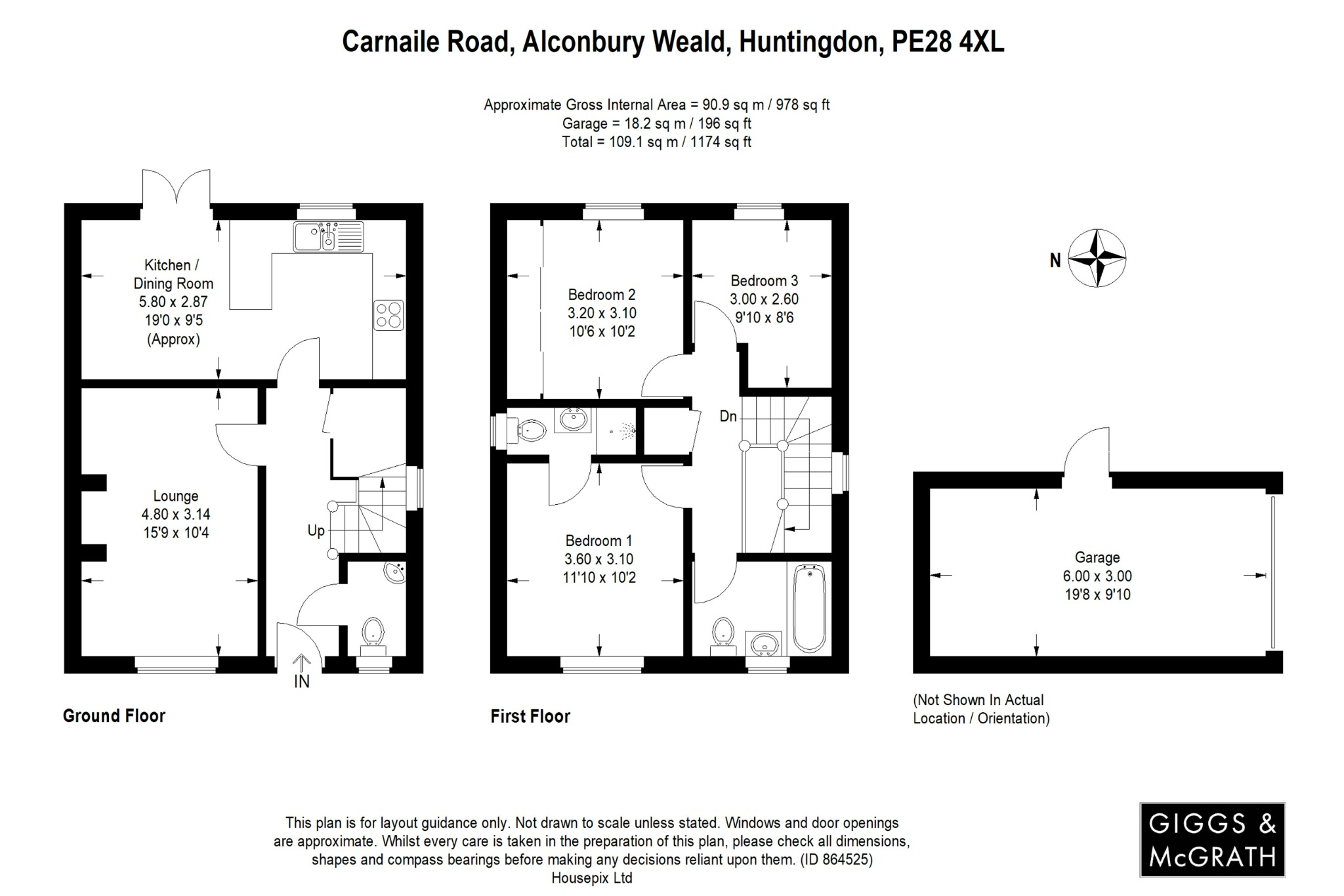 3 bed detached house for sale in Carnaile Road, Huntingdon - Property Floorplan